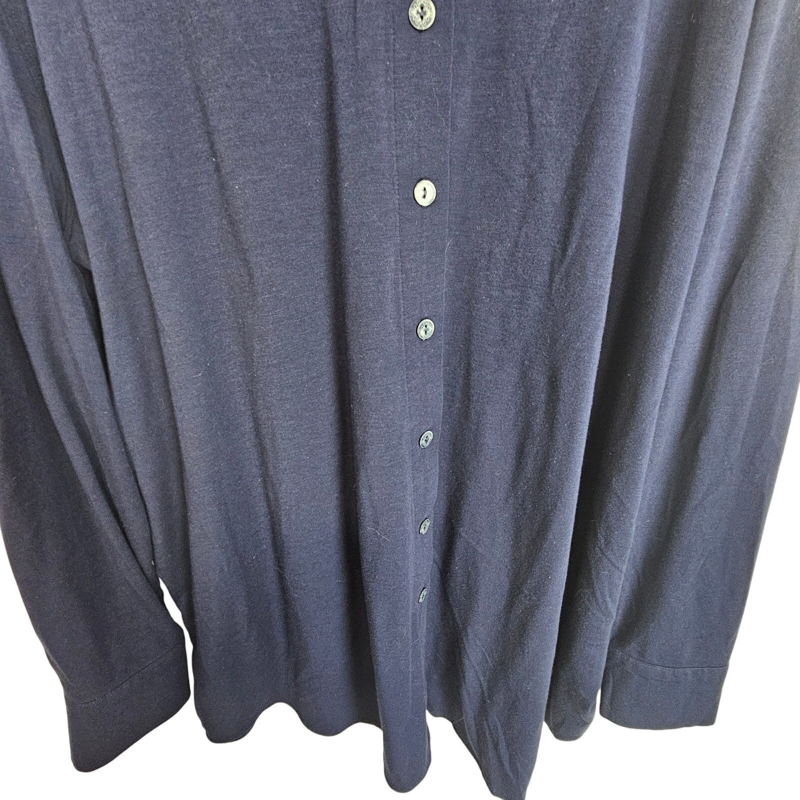 Soft Surroundings Soft Surroundings Navy Blue Button Front Blouse Women 2X Size XS / US 0-2 / IT 36-38 - 3 Thumbnail