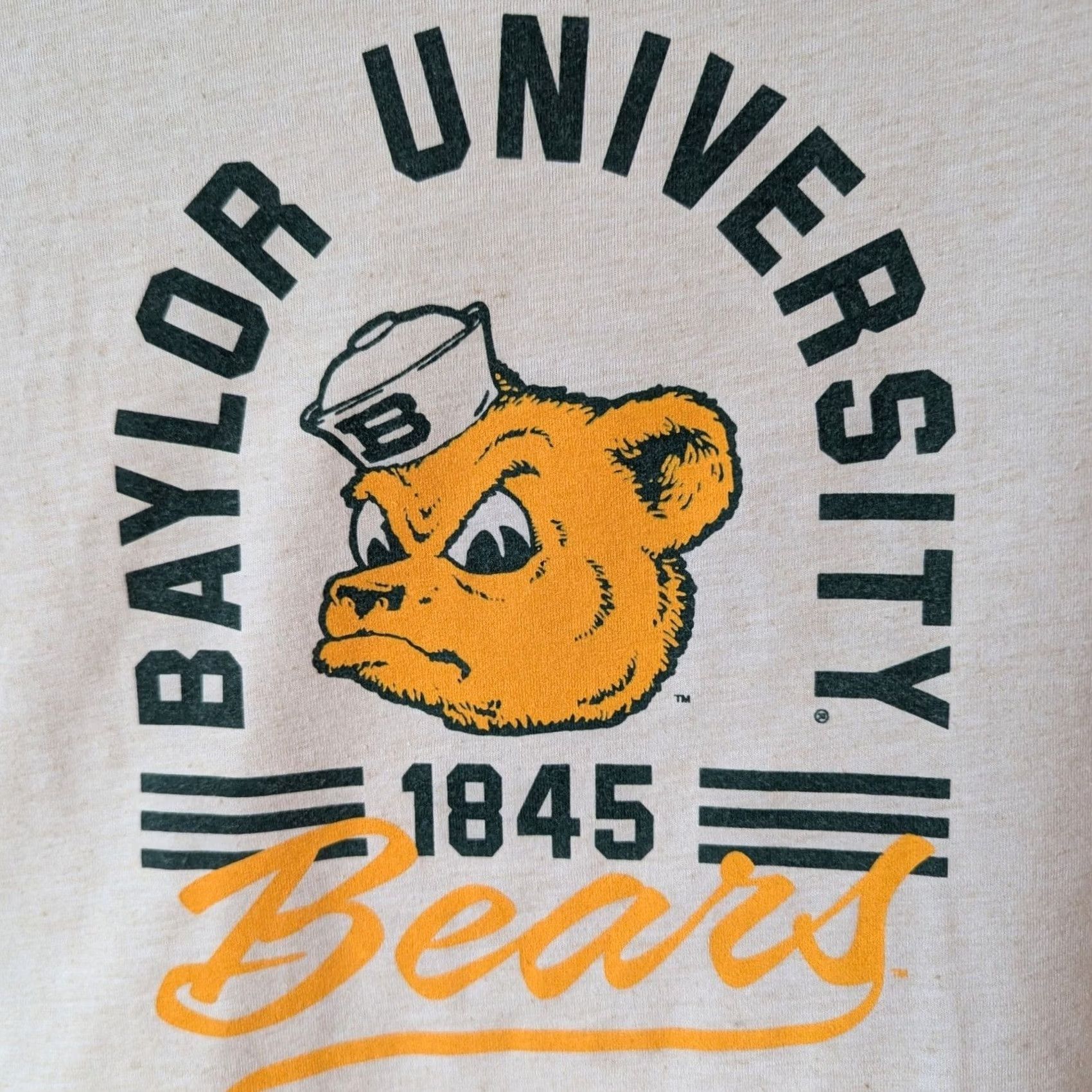 Etro League Baylor University T-Shirt Oatmeal Ivory Womens S Sailor Bear 1845 Bears Graphic Nautical Casual Short Sleeve Size S / US 4 / IT 40 - 2 Thumbnail