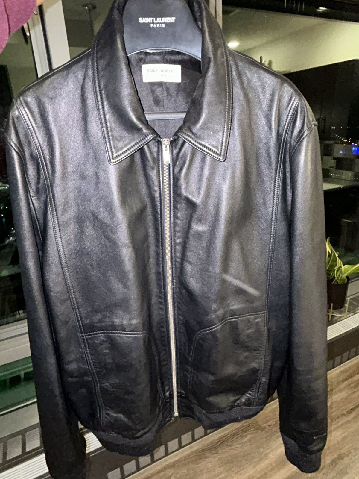 Saint laurent paris leather jacket store