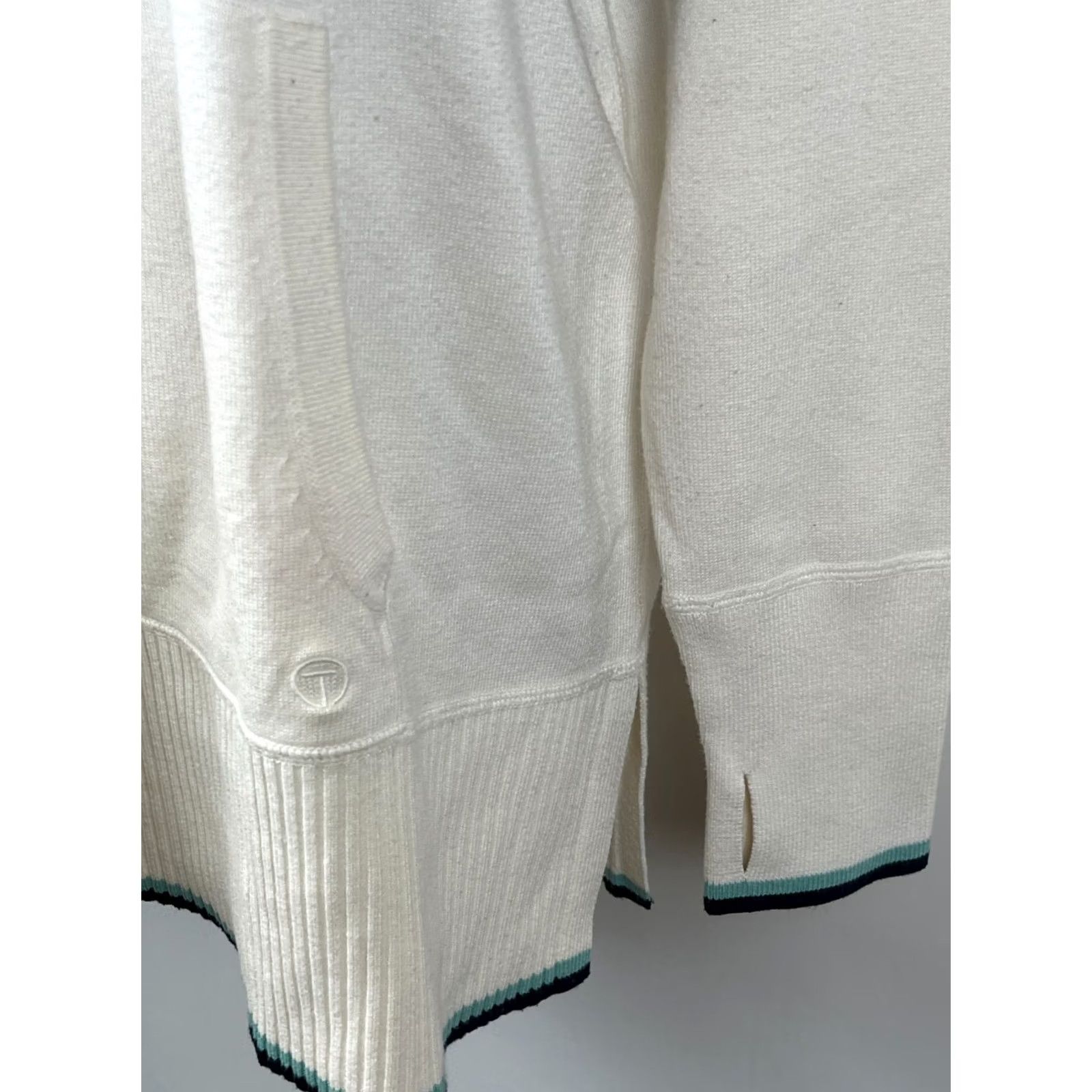 Talbots Talbots Hoodie Womens Large Cream Multicolor Striped Pullover Knit Sweater Size L / US 10 / IT 46 - 5 Thumbnail