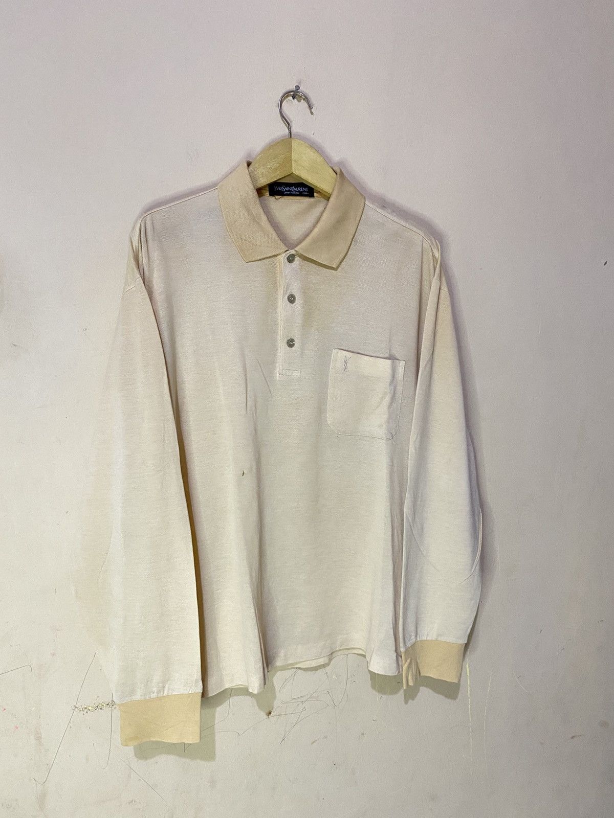 Saint Laurent Paris 90s Yves Saint Laurent Pour Homme Long Sleeve Size US L / EU 52-54 / 3 - 2 Thumbnail