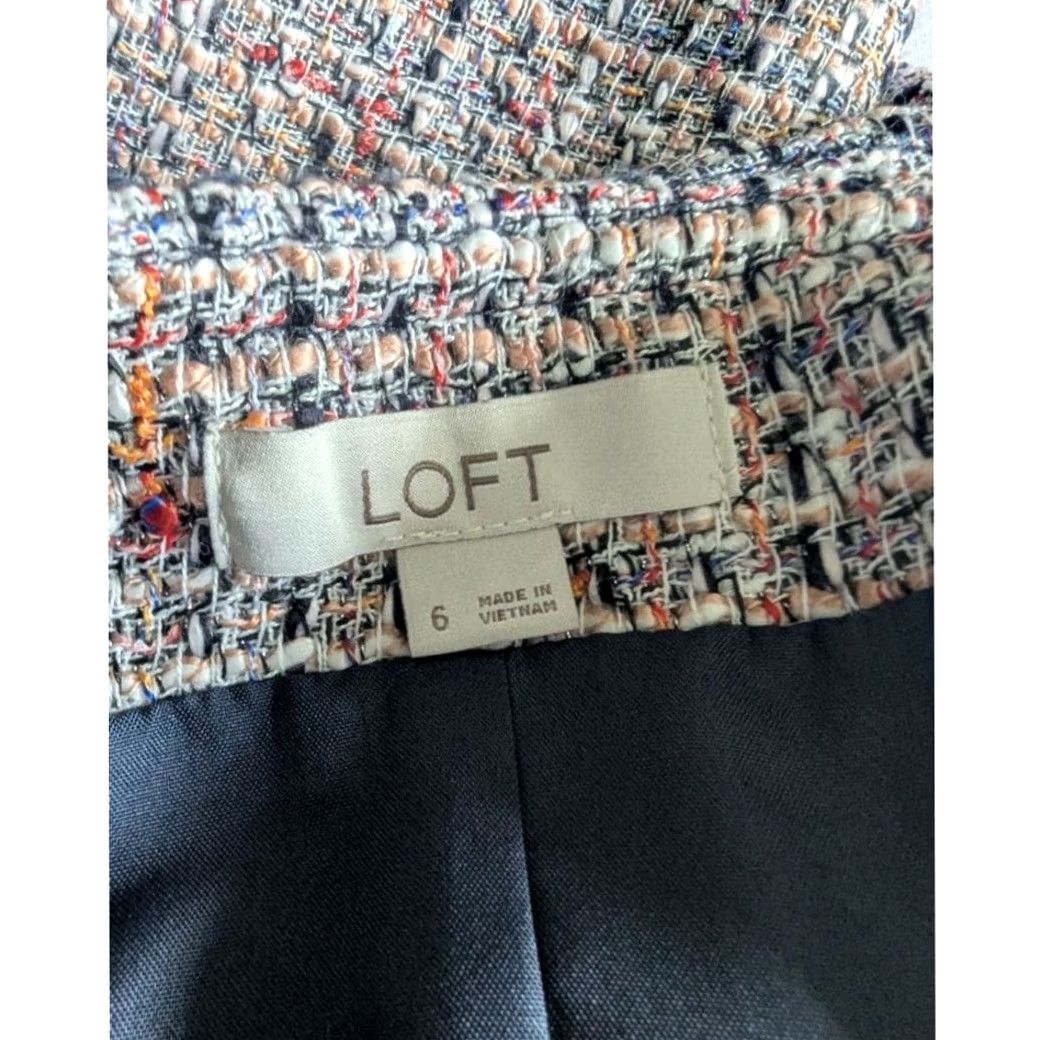Loft VINTAGE Loft Tweed Skirt Women Size 6 Pockets Navy EUC Size 28" / US 6 / IT 42 - 4 Thumbnail