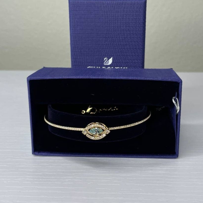 Swarovski Swarovski Sparkling Dance Bracelet Medium Gold Tone Size ONE SIZE - 1 Thumbnail
