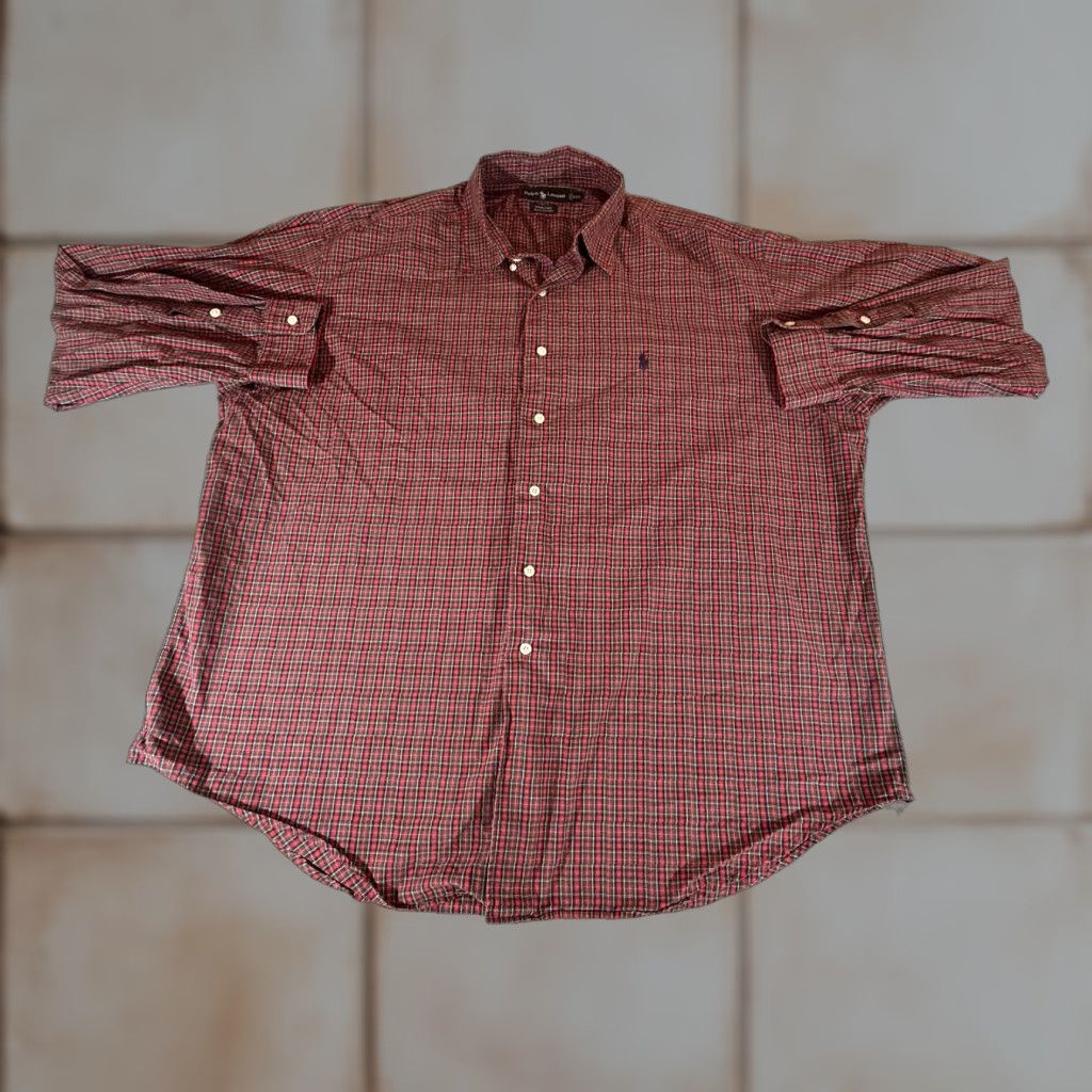 Ralph Lauren Ralph Lauren Shirt Mens 2XL Red Plaid Long Sleeve Button Marlowe Polo Casual XXL Size US XXL / EU 58 / 5 - 1 Thumbnail