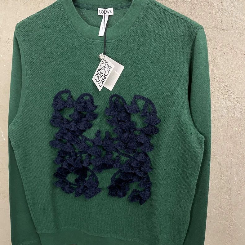 Loewe loewe Logo sweatshiGreen Tassel Fringe Logo Round Neck Swea Size US XS / EU 42 / 0 - 3 Thumbnail