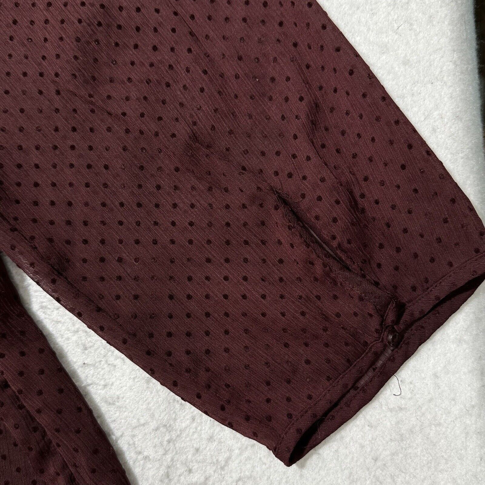 Old Navy Old Navy XXL Relaxed Crepe Burgundy Polka Dot Sheer Blouse Size XXL / US 16-18 / IT 52-54 - 7 Thumbnail