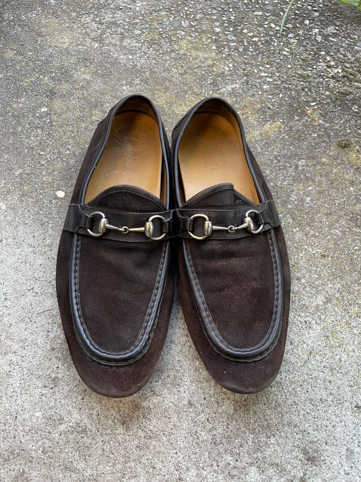 Gucci Gucci Moca Pelle Gomma Suede Horsebit Moc Driver Loafers Size US 10.5 / EU 43-44 - 2 Thumbnail