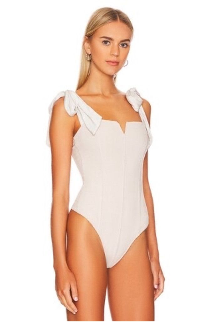Free People Intimately Free People White Corset Tie-Strap Bodysuit Small Size S / US 4 / IT 40 - 2 Thumbnail