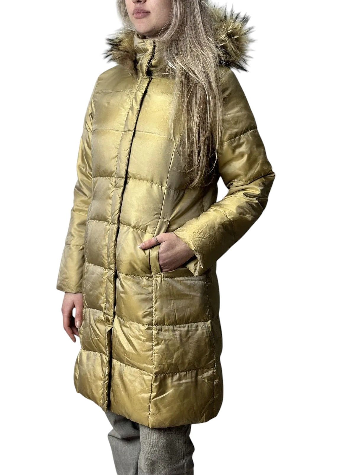 Vintage Ifsixwasnine Brown Fur Hood Winter Jacket Military Y2K Style Size M / US 6-8 / IT 42-44 - 1 Thumbnail
