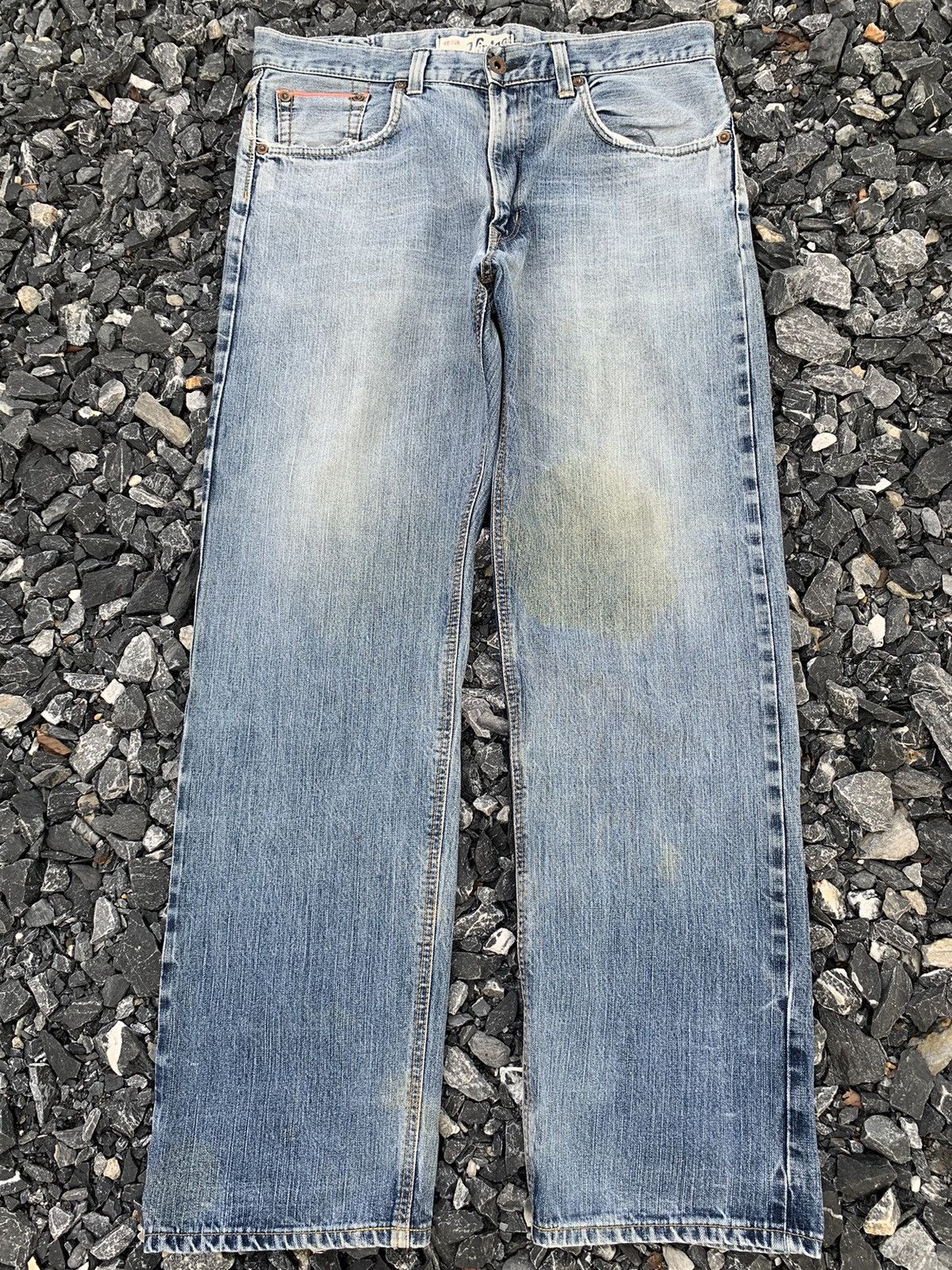 VINTAGE EDWIN 505V SELVEDGE FADED JAPANESE DISTRESSED DENIM