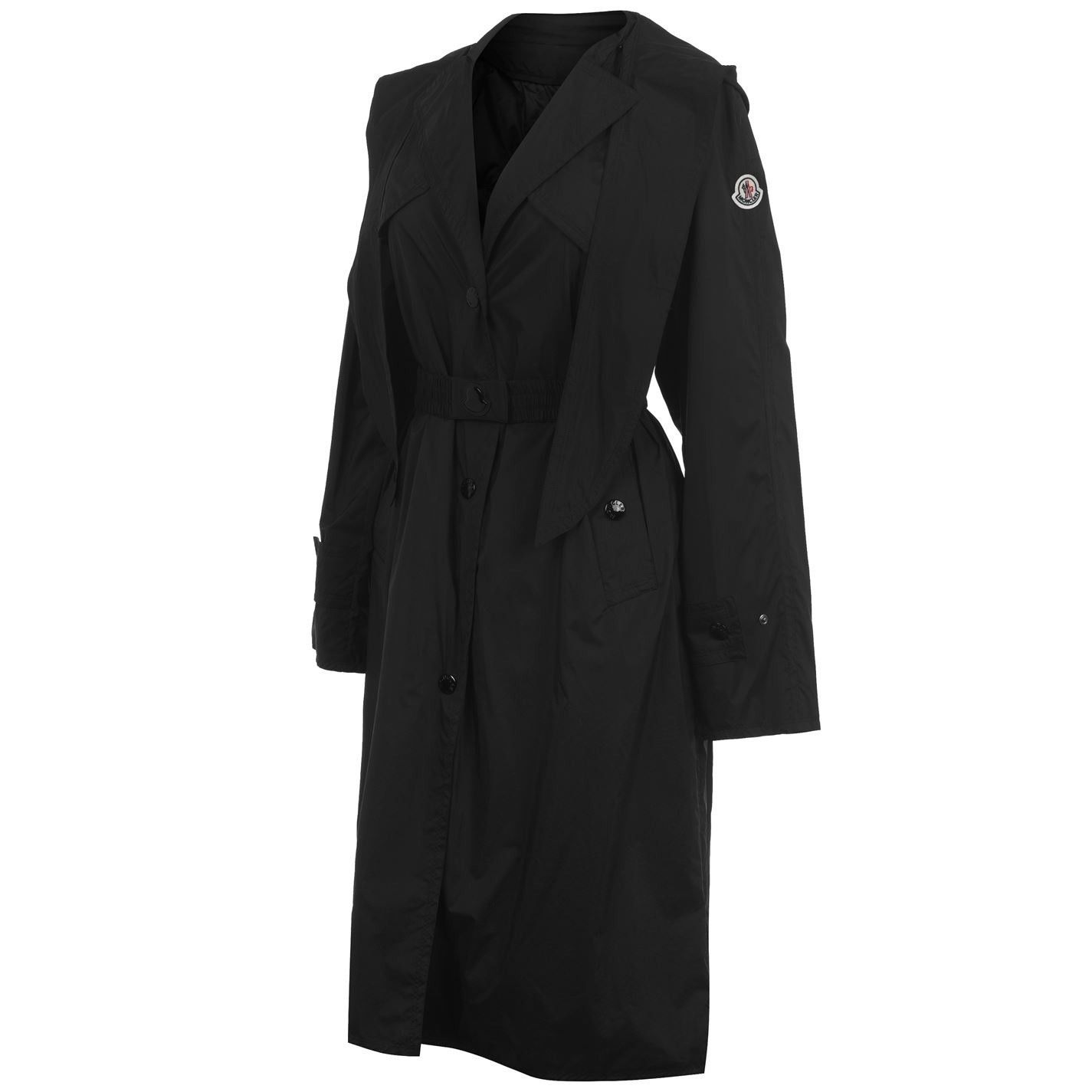 image of Moncler Vermeil Trench Coat Black Women's Size 2 Light