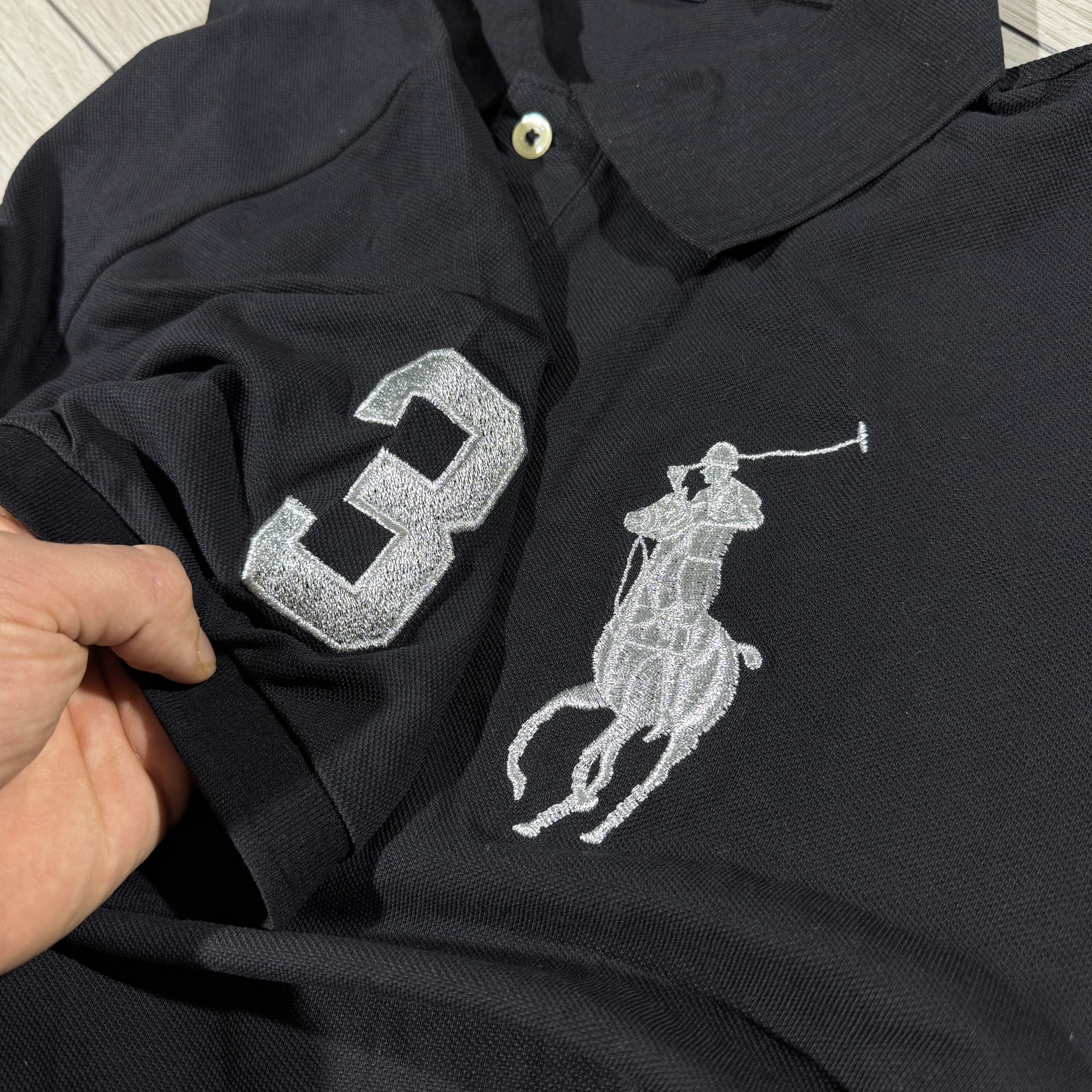 Polo Ralph Lauren VINATGE Ralph Lauren Black Polo Shirt Big Pony Size US XL / EU 56 / 4 - 6 Thumbnail
