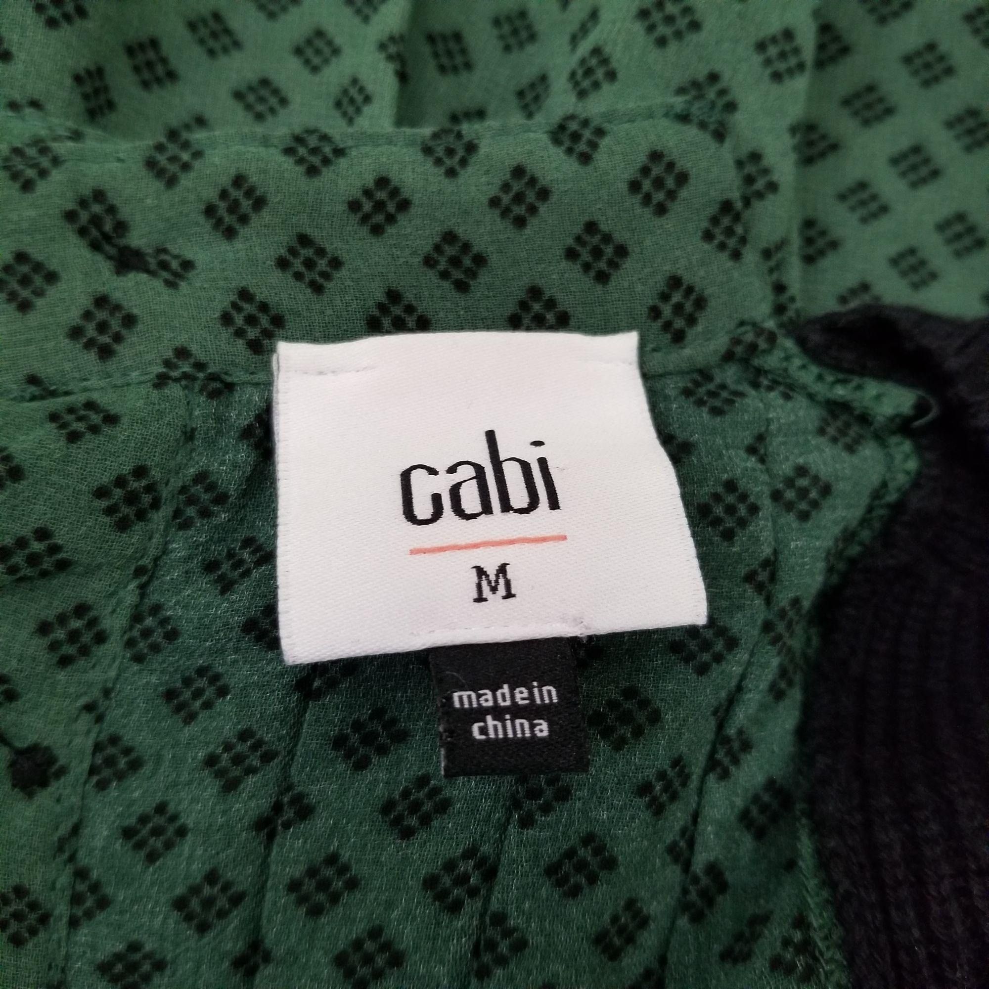 Other Cabi M Black Knit Green Print Chiffon Contrast Sweater 3520 Size M / US 6-8 / IT 42-44 - 5 Thumbnail