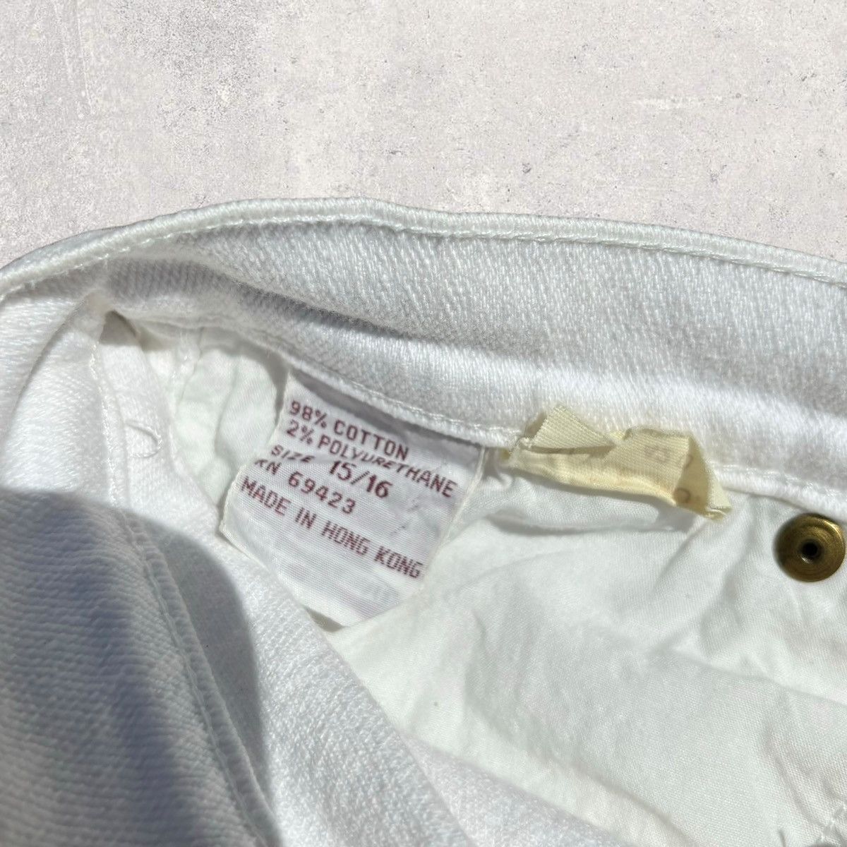 Vintage Vintage White High Waisted Jeans Size 30" / US 8 / IT 44 - 5 Thumbnail