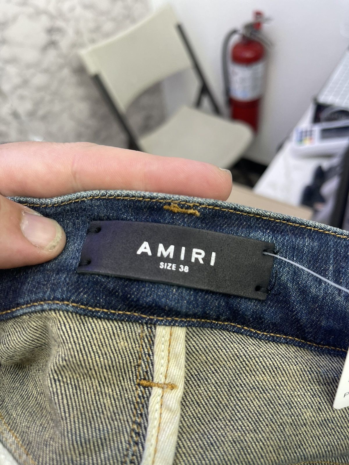 Amiri Amiri vintage bandana Artpatch jean (blue) Size US 38 / EU 54 - 6 Thumbnail