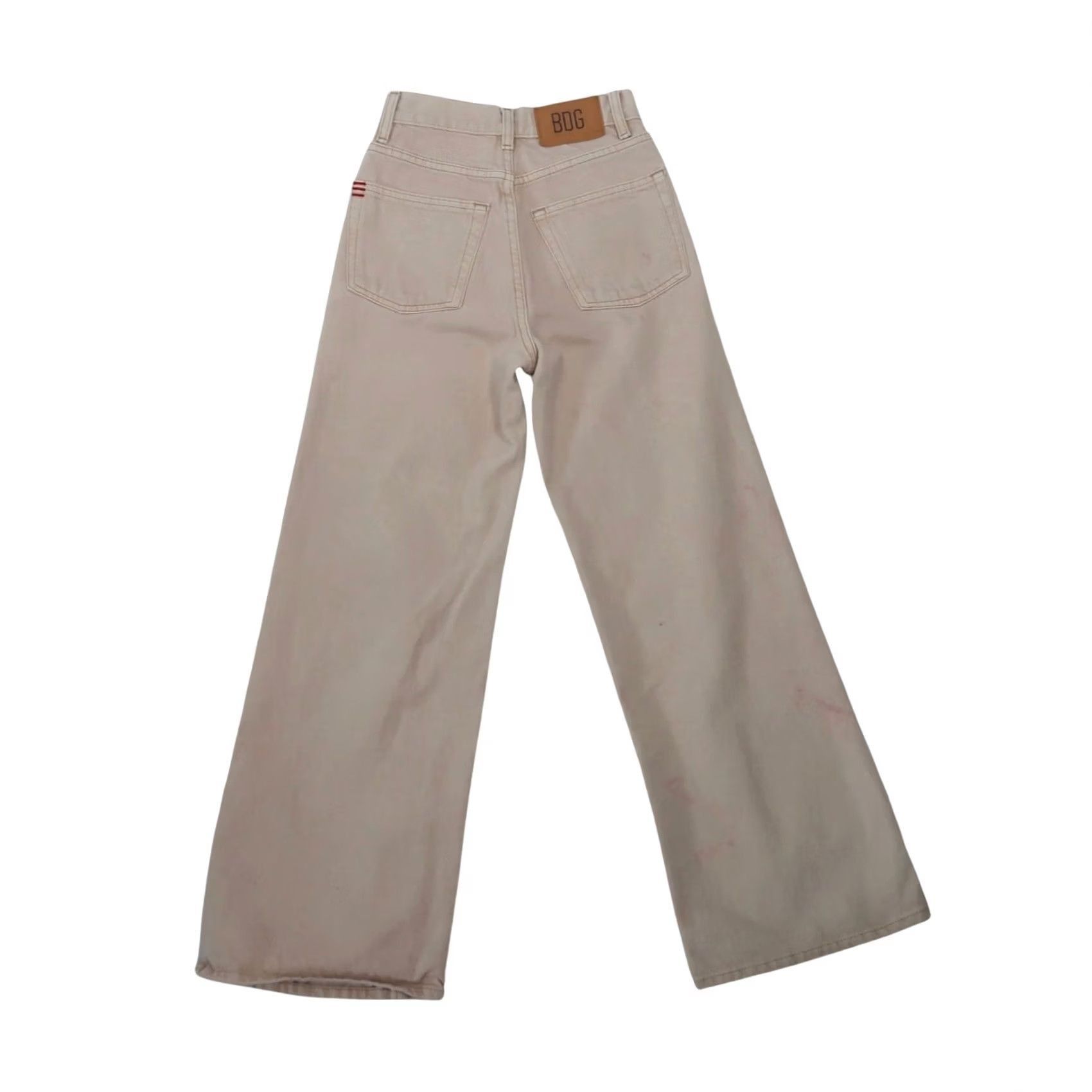 Bdg BDG Urban Outfitters High & Wide Jeans Taupe Tan 25 Womens Regular Wide-Leg 100% Cotton Denim Inseam 28" Rise >10.5" (High) 25 in Waist Size 42" / US 20 - 3 Thumbnail