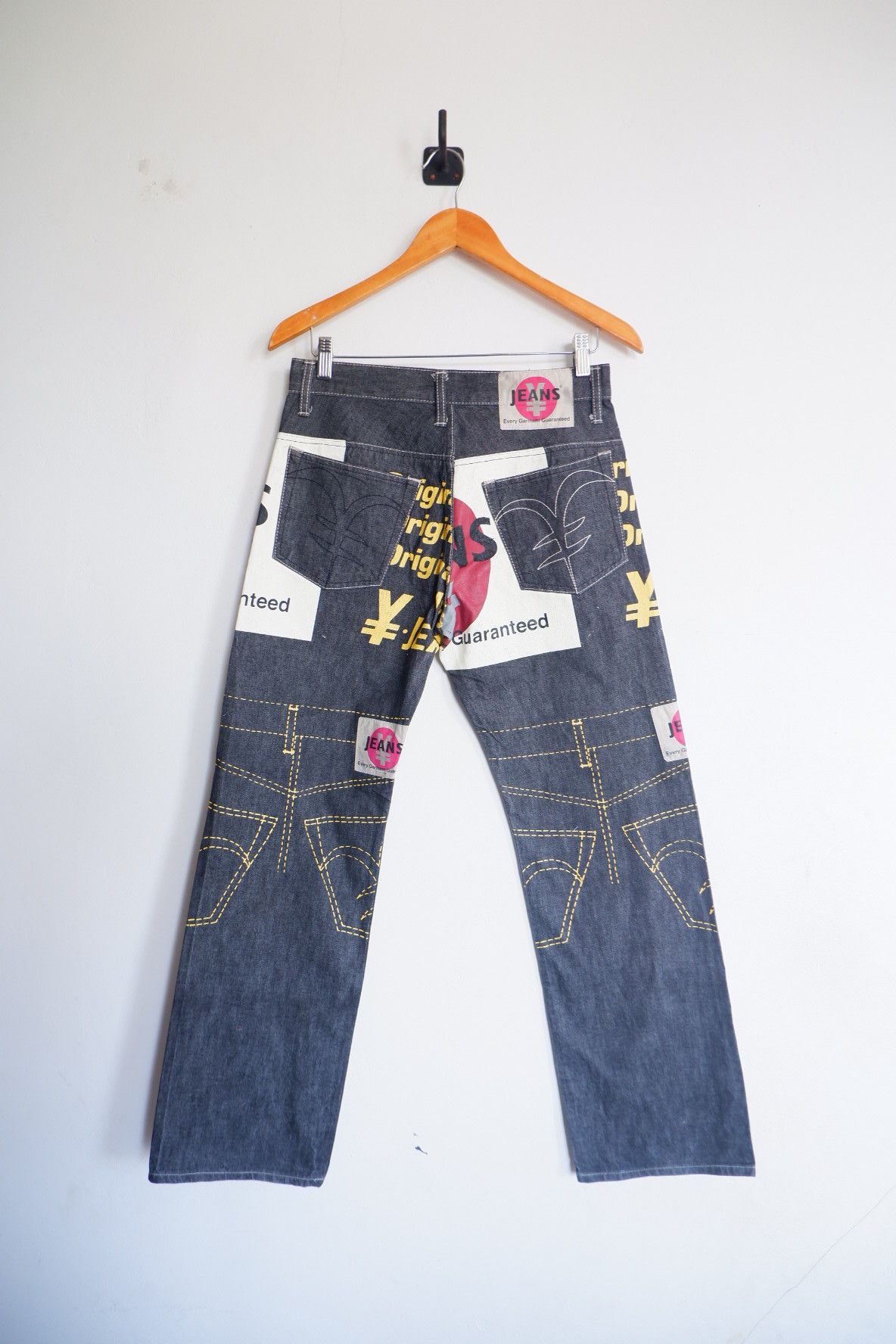 Japanese Brand Vintage Yen Jeans Japan Poem Painted Denim Size US 30 / EU 46 - 3 Thumbnail