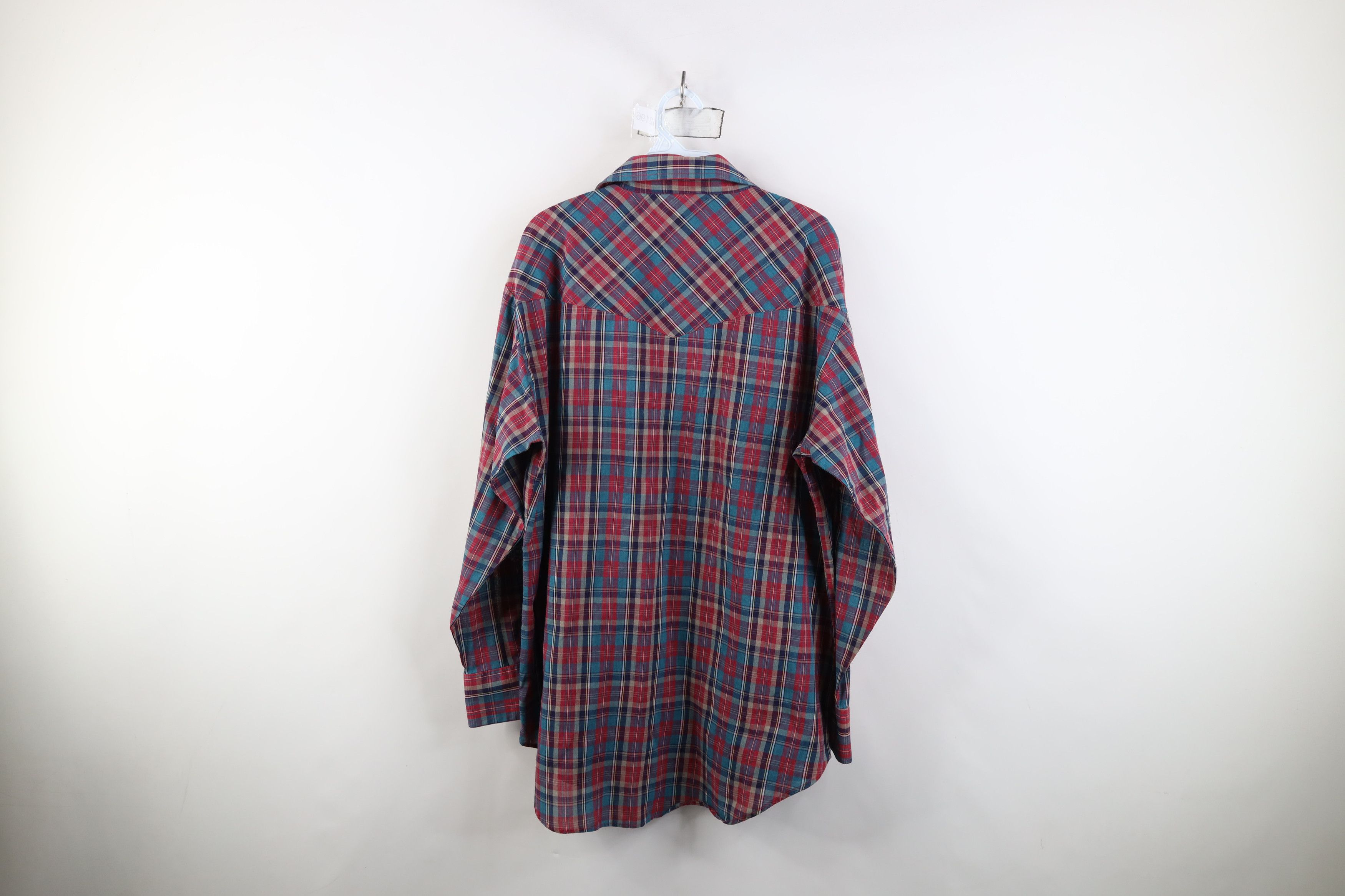 Vintage Vintage 70s Streetwear Madras Western Snap Button Shirt Size US L / EU 52-54 / 3 - 9 Thumbnail