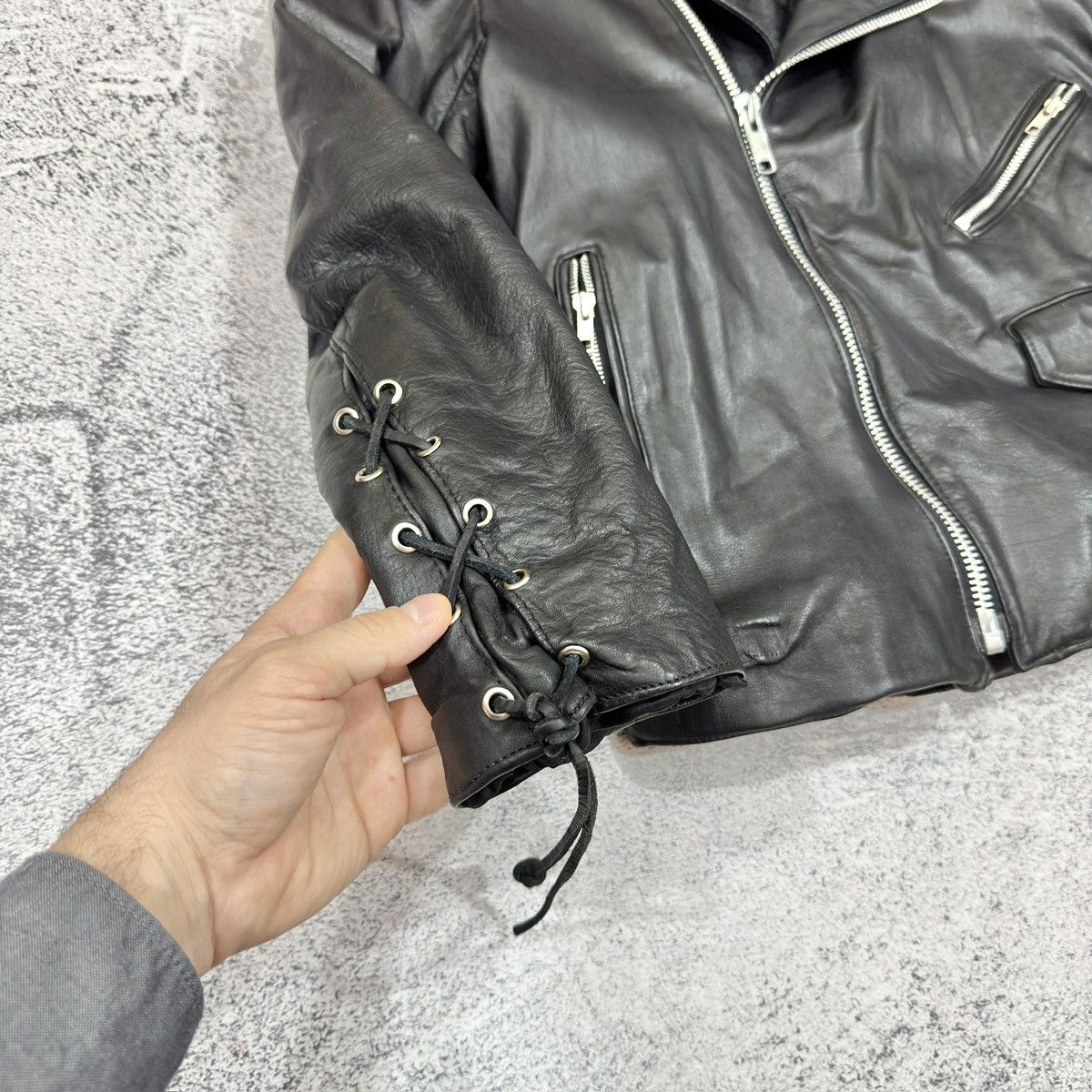 Vintage Vintage Biker Jacket Painted L size 52 Size US L / EU 52-54 / 3 - 4 Thumbnail