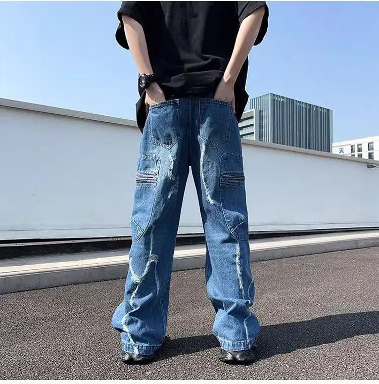 Japanese Brand Retro washed casual ruffled jeans Size US 32 / EU 48 - 5 Thumbnail