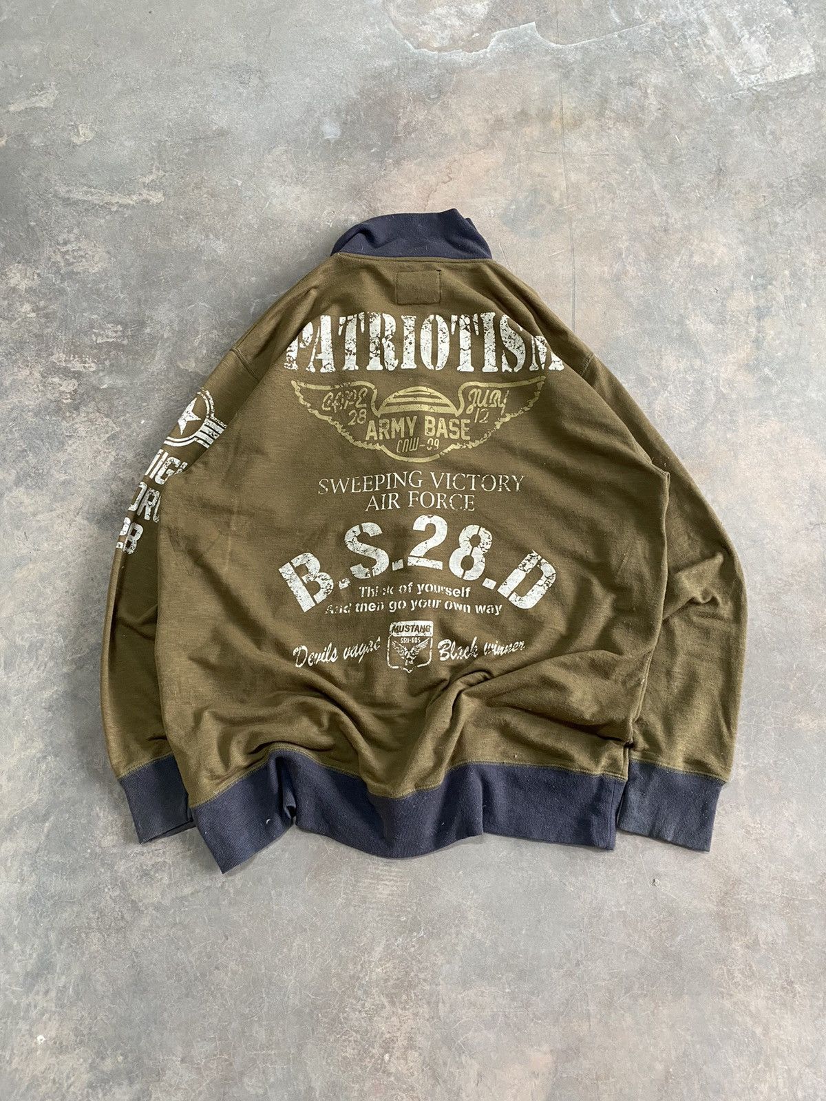 Vintage US AIR FORCE MILITARY 80s 90s ZIPPER SWEATSHIRT Size US XL / EU 56 / 4 - 1 Thumbnail