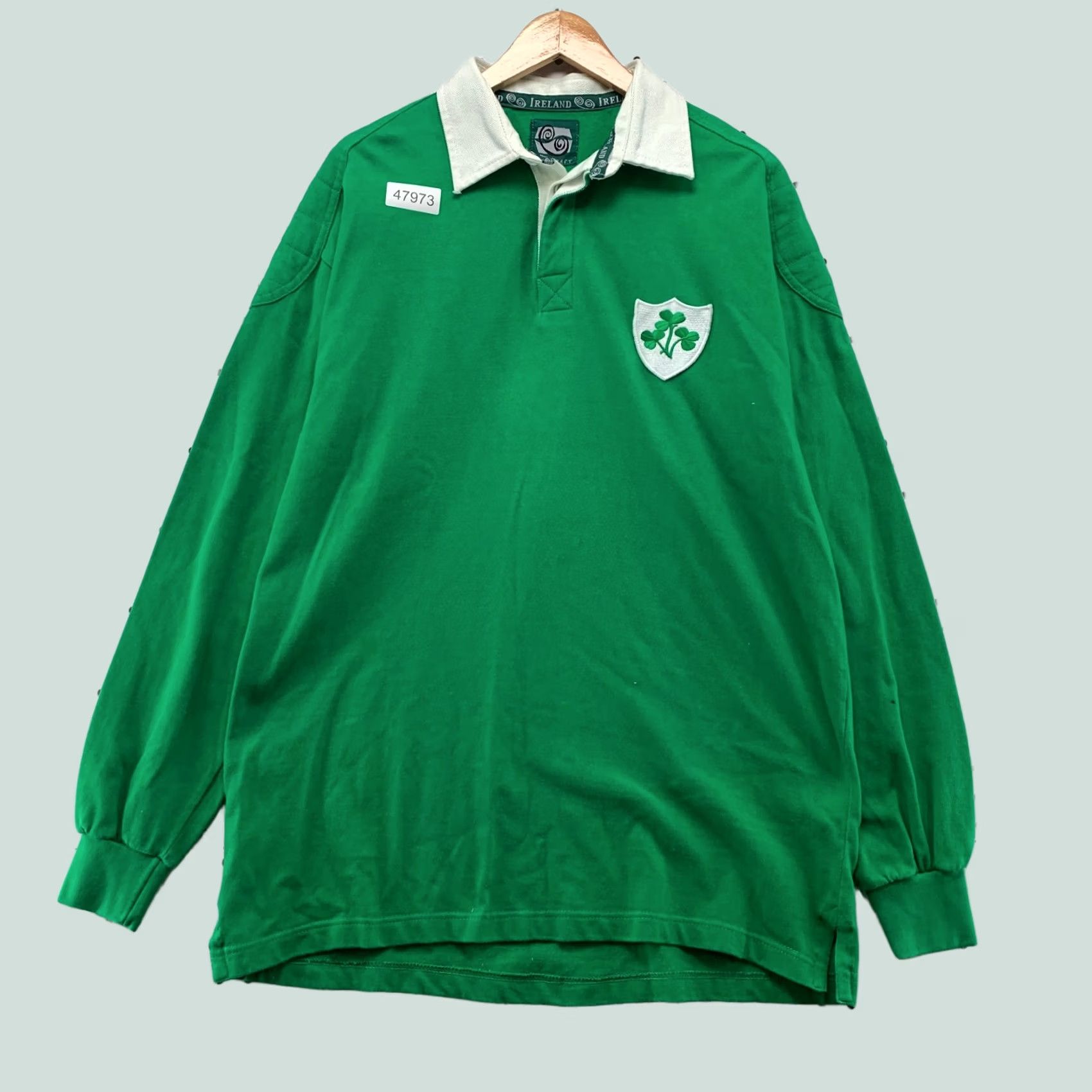 Vintage Ireland Rugby Polo Shirt Mens L Green Embroidered Cara Craft Thick Cotton Size US L / EU 52-54 / 3 - 1 Thumbnail