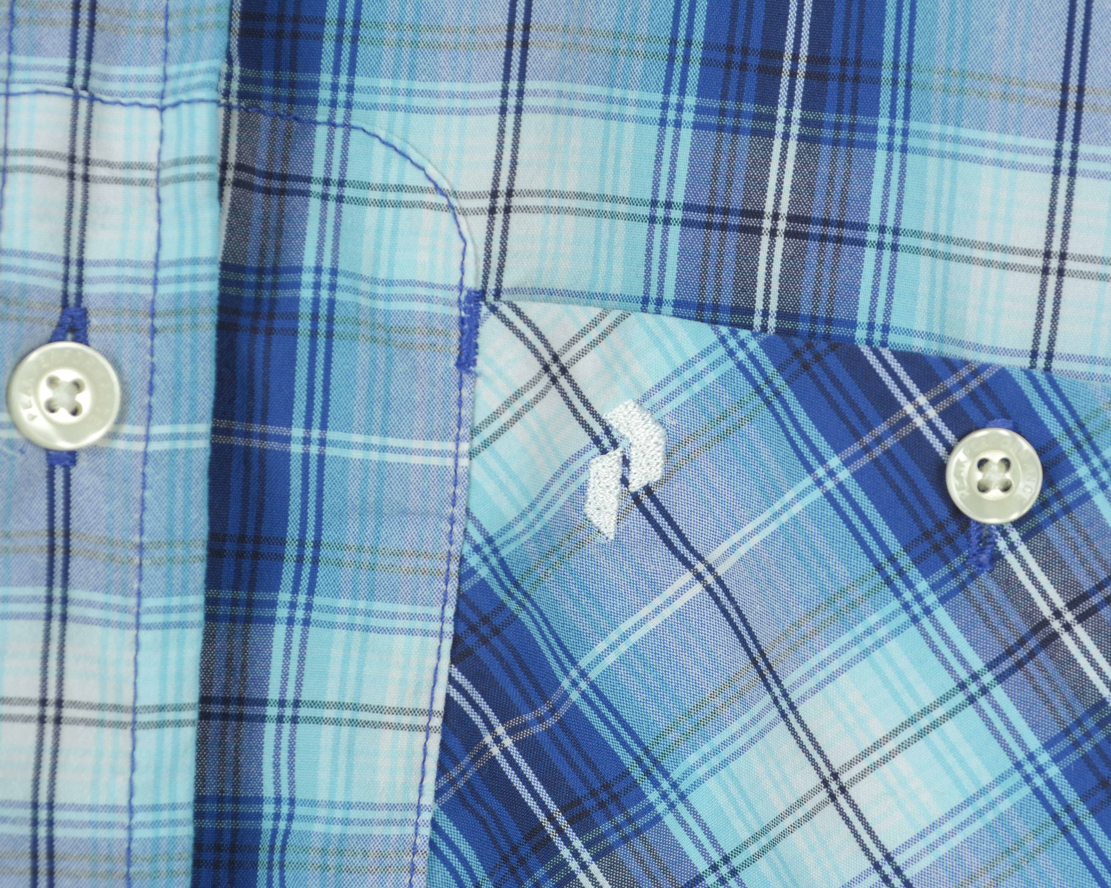 Peak Performance Mens XL Casual Shirt Checked Blue Tartan Short Sleeved Top Size US XL / EU 56 / 4 - 6 Thumbnail