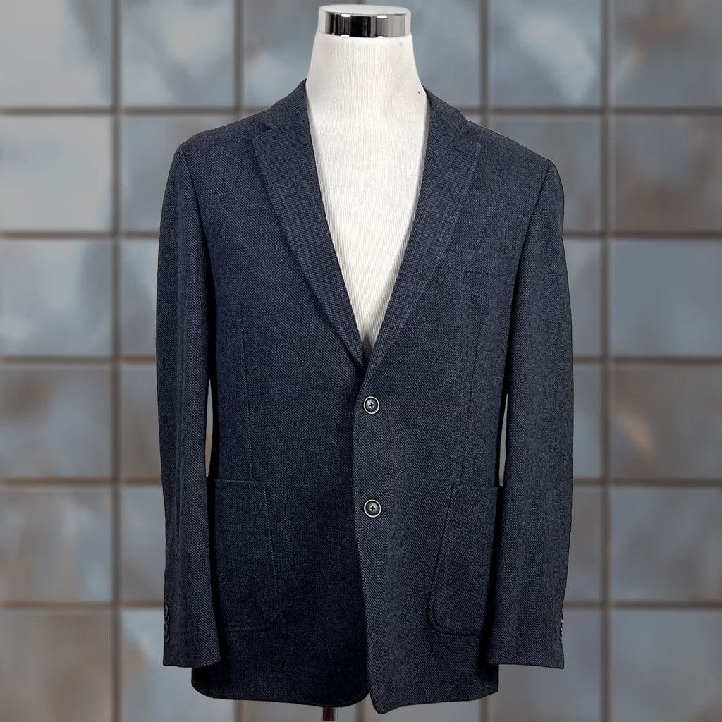 Ben Sherman Ben Sherman Sport Coat 44R Wool Tweed Blue Two-Button Double Vented Coat Mens Regular Jacket Size US XS / EU 42 / 0 - 1 Thumbnail