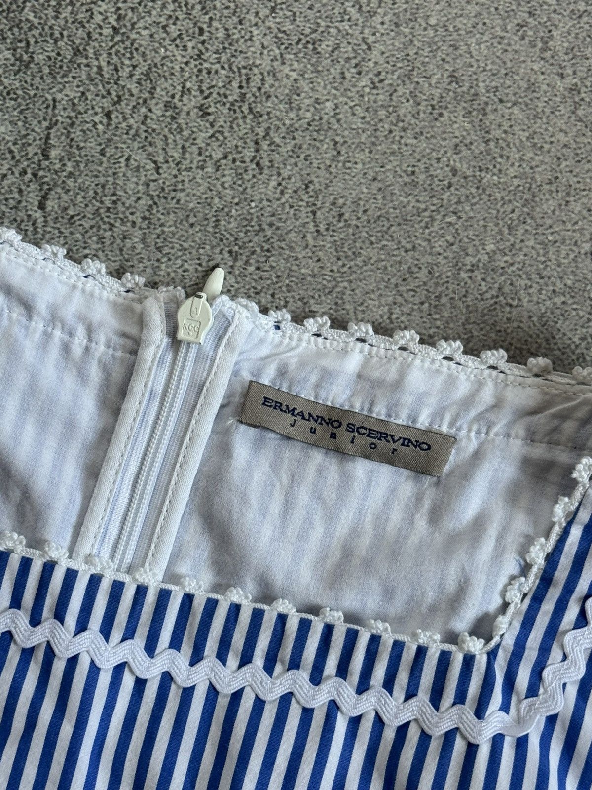 Ermanno Scervino Ermanno Scervino S/size striped dress 👗 blue short sleeve Size S / US 4 / IT 40 - 5 Thumbnail