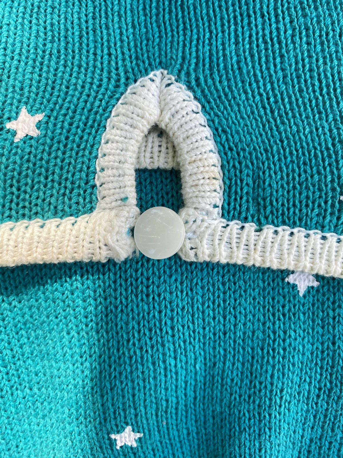 Vintage Paserio Teal Puff Sleeve Knit Top with Star Pattern Size S / US 4 / IT 40 - 17 Thumbnail