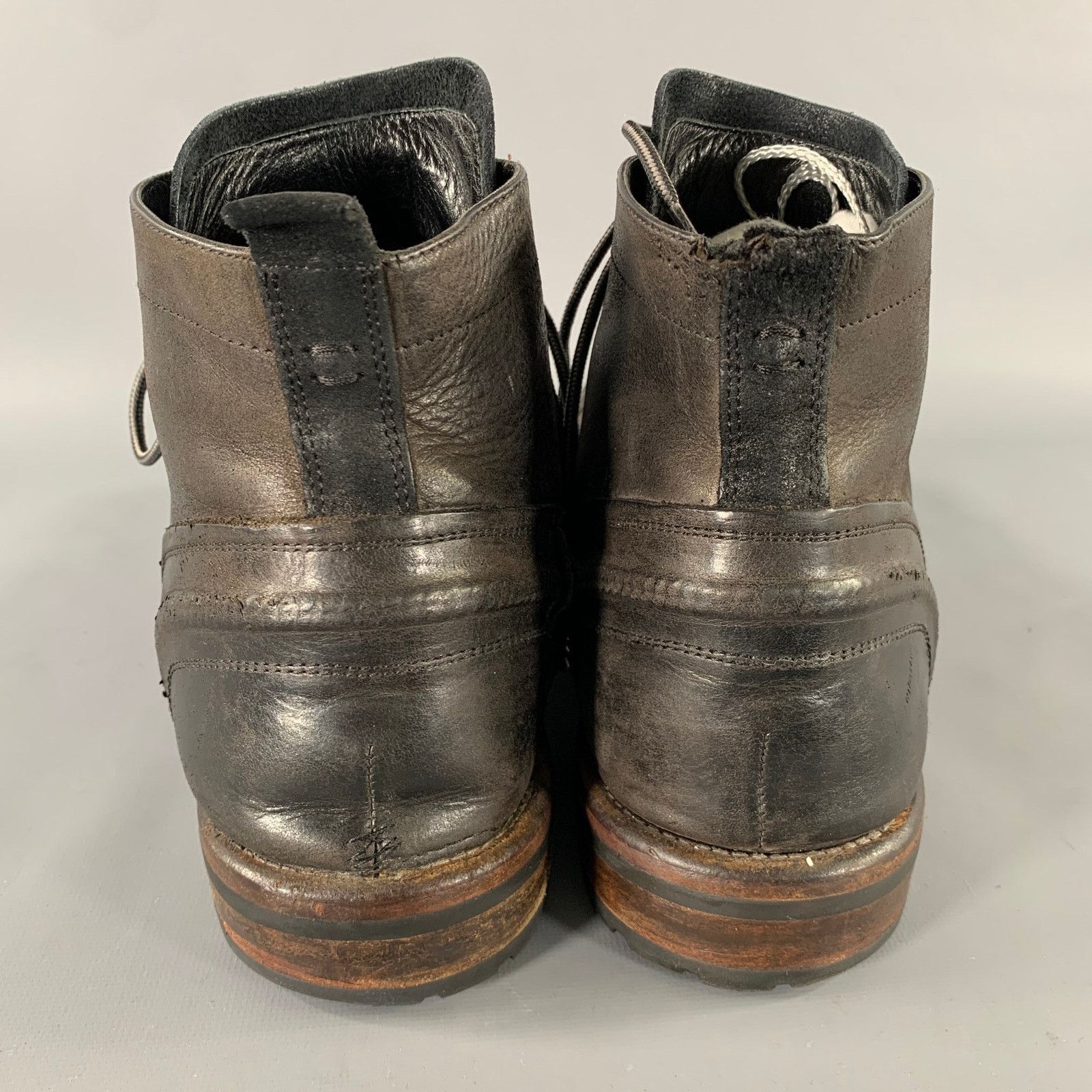 Dolce & Gabbana Size 12 Brown Black Wingtip Leather Hike Boots Size US 12 / EU 45 - 3 Thumbnail
