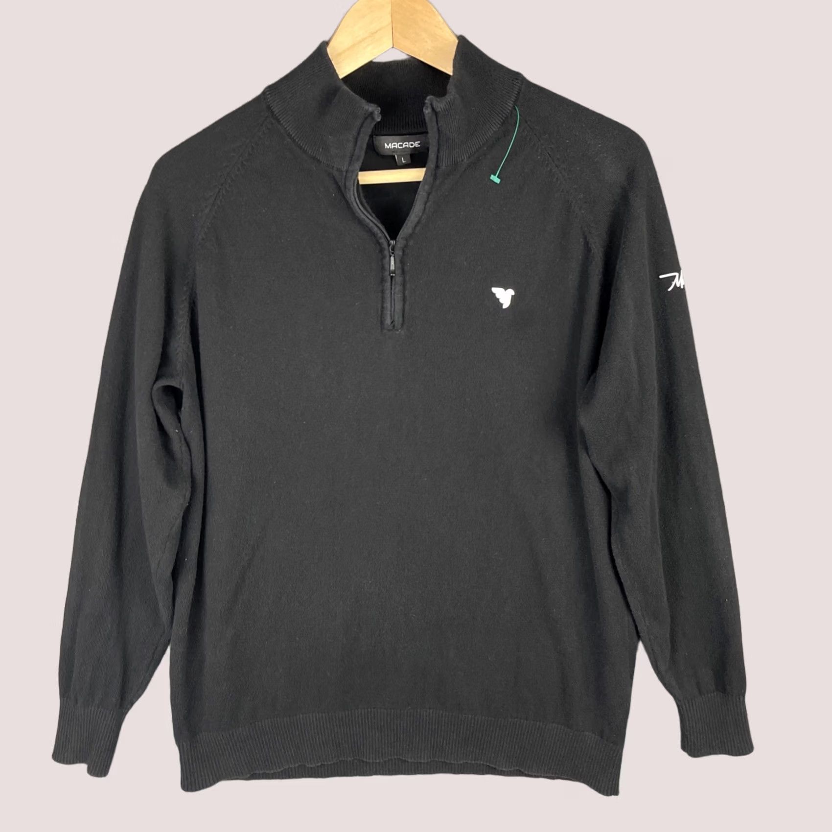 Vintage Macade Golf Sweater Mens Large Black 1/4 Zip Up Performance Pullover Golfing Sweater Size US L / EU 52-54 / 3 - 1 Thumbnail