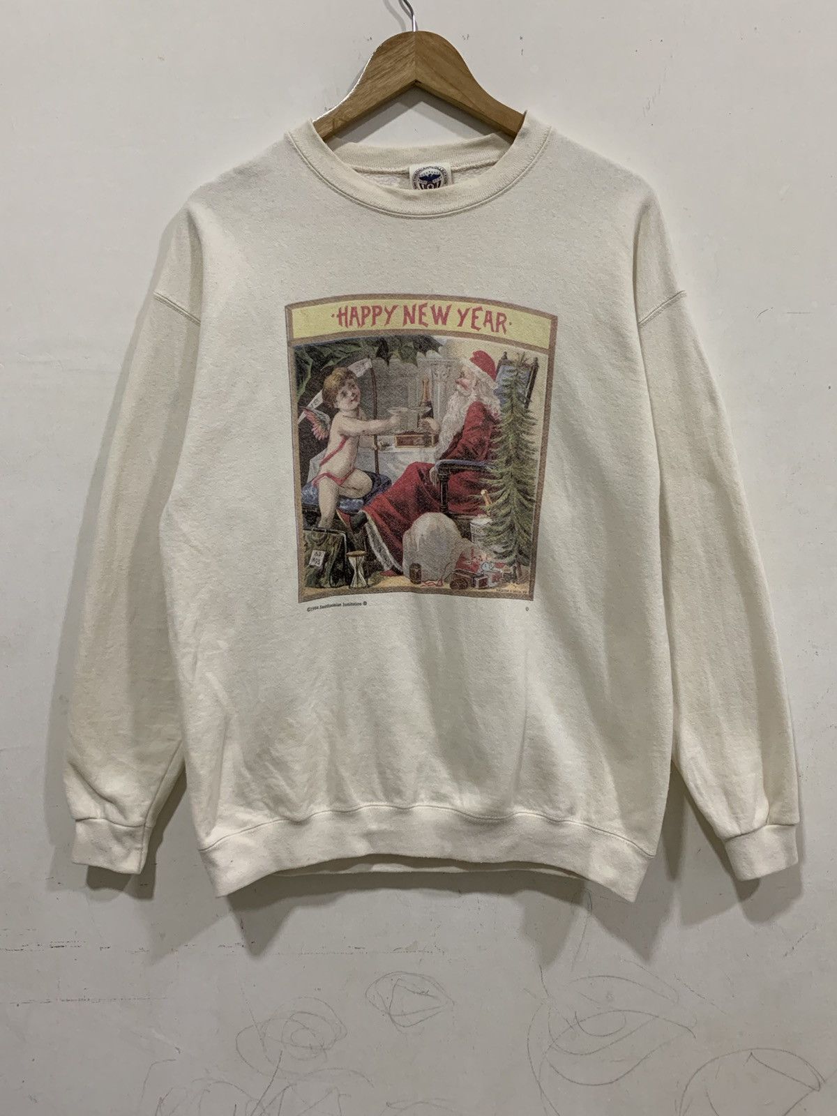 Other Vintage '90s Sweatshirt New Years Santa Cherub Smithsonian Size US M / EU 48-50 / 2 - 1 Thumbnail