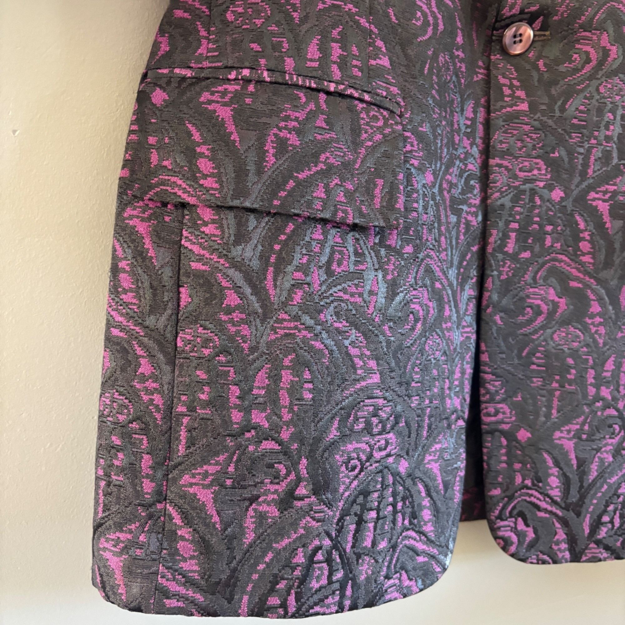 After Six Vintage 70s After Six Rudofker Paisley Brocade Tuxedo Jacket Size 36S - 7 Thumbnail