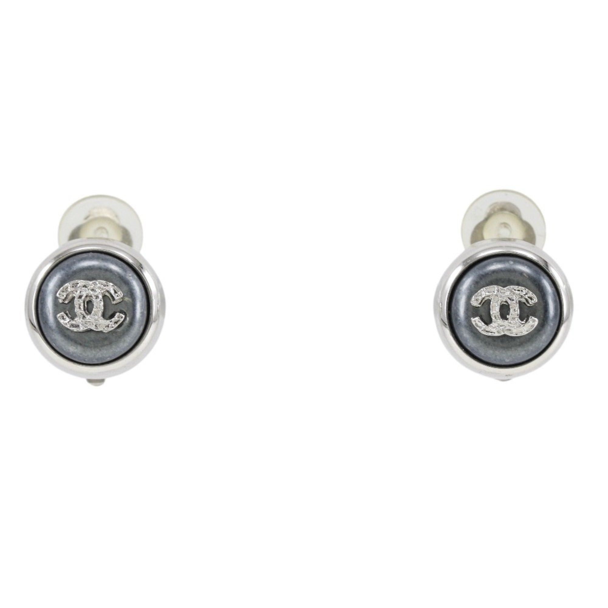 image of Chanel Coco Mark Earrings 2000 00A Approx. 7.4G Women's I220823150 in Silver