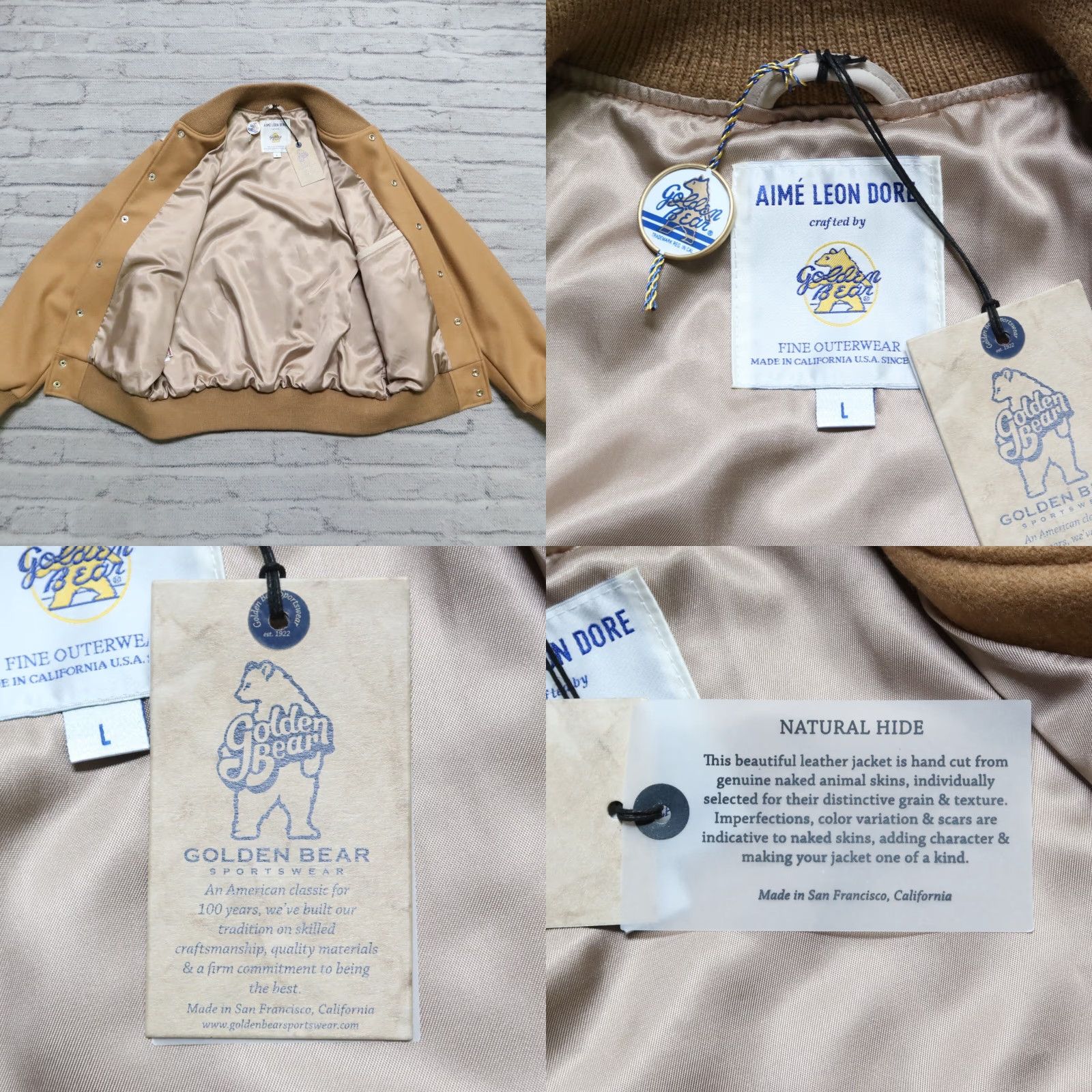 Aime Leon Dore Aime Leon Dore x Golden Bear Crest Logo Wool Varsity Jacket Size L Brown Mens Size US L / EU 52-54 / 3 - 9 Thumbnail