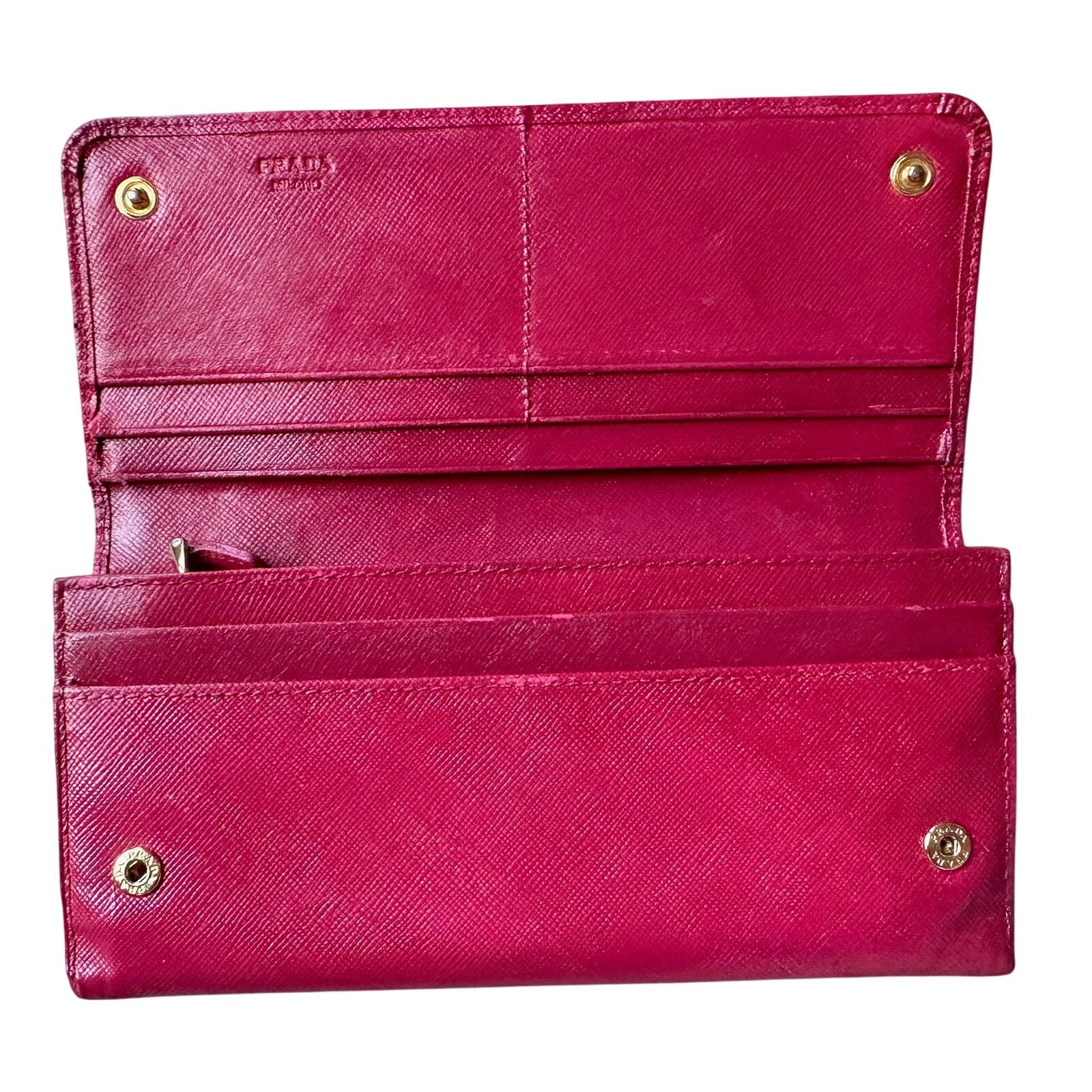 Prada PRADA Milano Fiocco Ribbon Saffiano Leather Long Wallet Size ONE SIZE - 2 Thumbnail