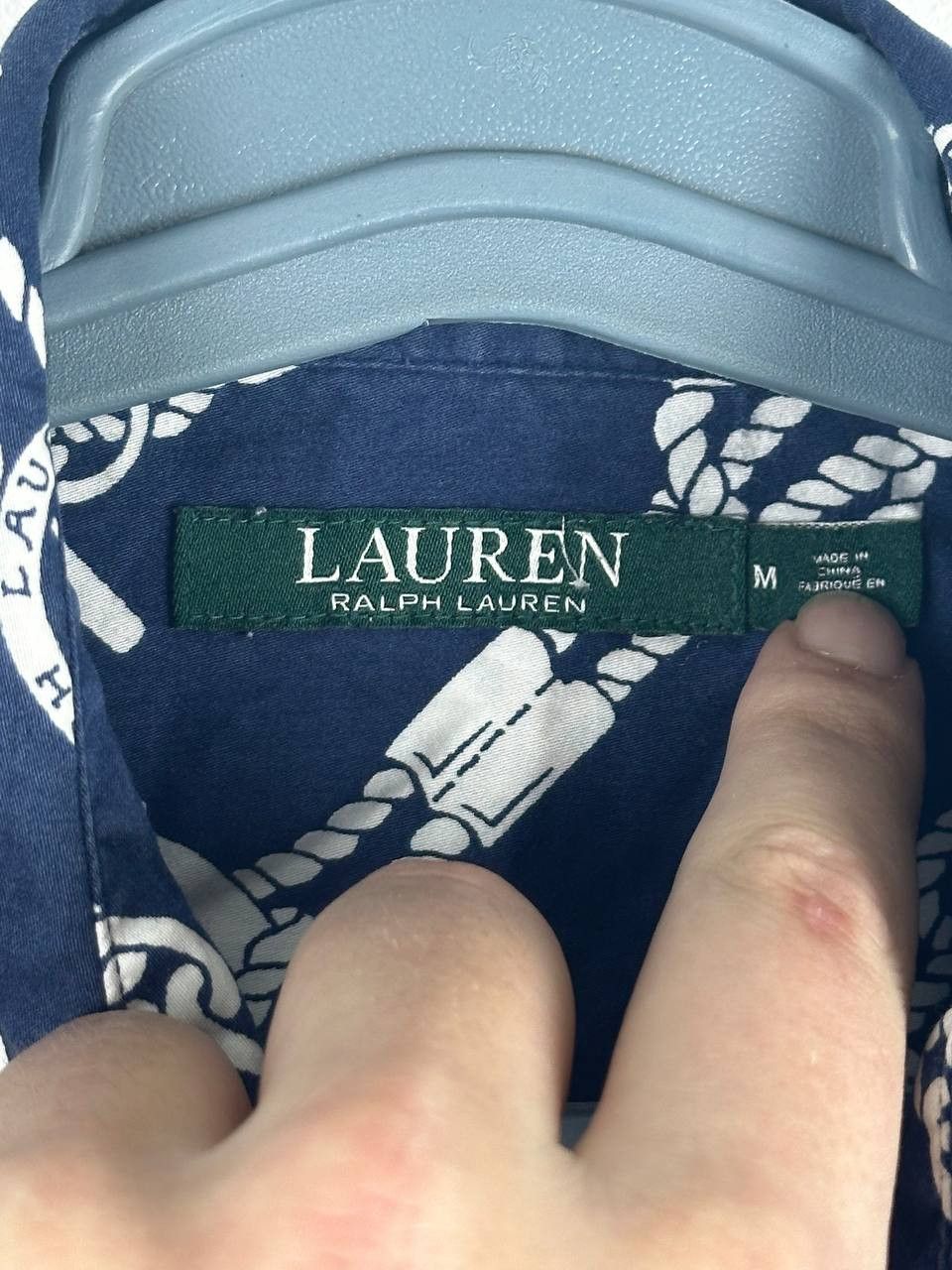 Lauren Ralph Lauren Luxury Rare Lauren Ralph Lauren Blue Chains Print Shirt Size M / US 6-8 / IT 42-44 - 10 Thumbnail