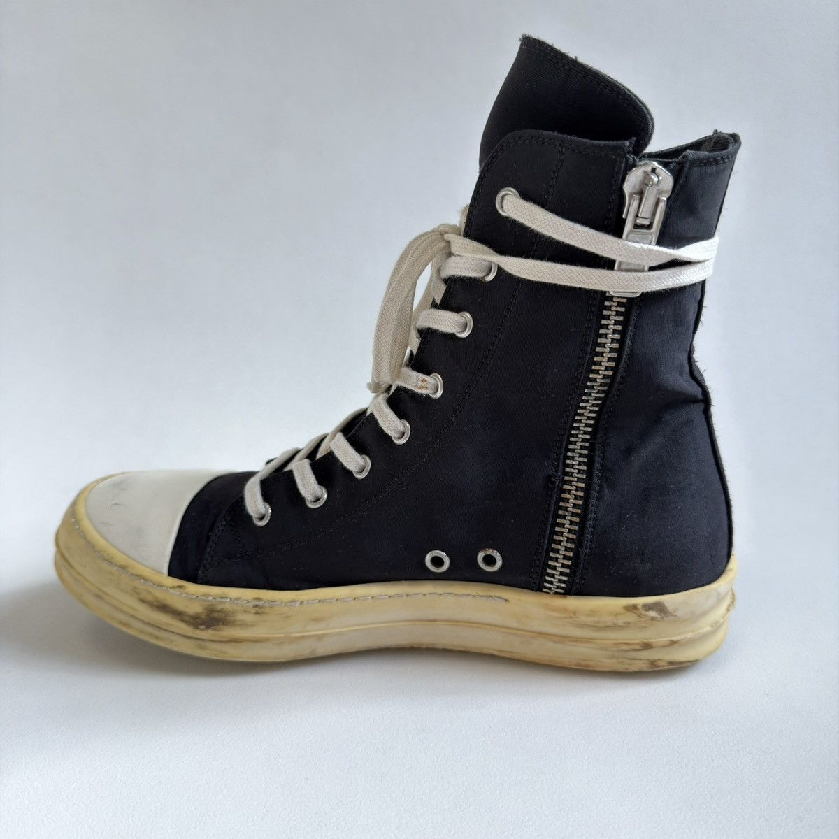 Rick Owens Drkshdw Yellow Sole Black Nylon Ramones Sneakers Size US 8 / EU 41 - 16 Thumbnail
