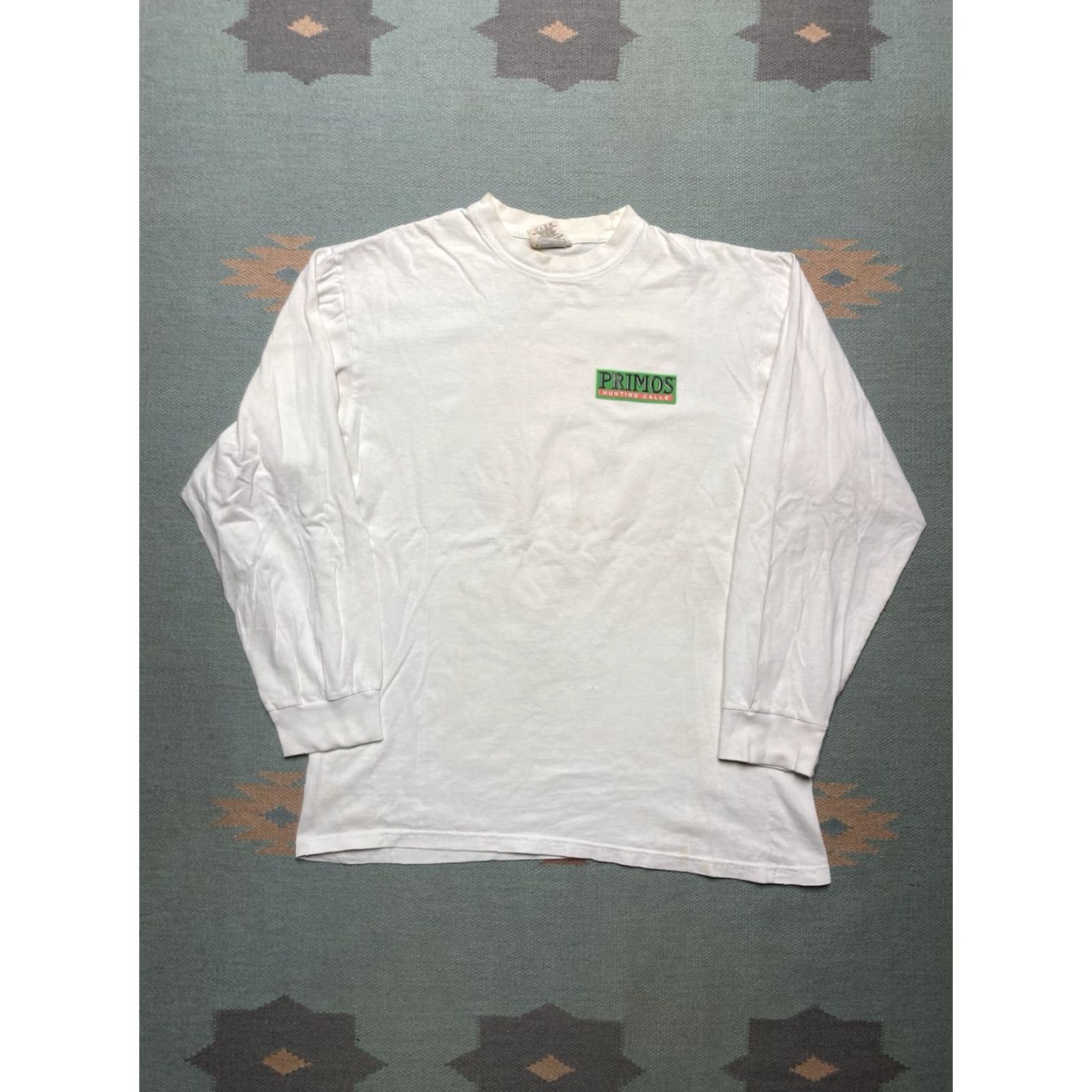 Vintage VINTAGE Primos T-Shirt Long Sleeve Graphic Hunting Calls Phat Lady Adult Small Mens White 90s Size US S / EU 44-46 / 1 - 6 Thumbnail