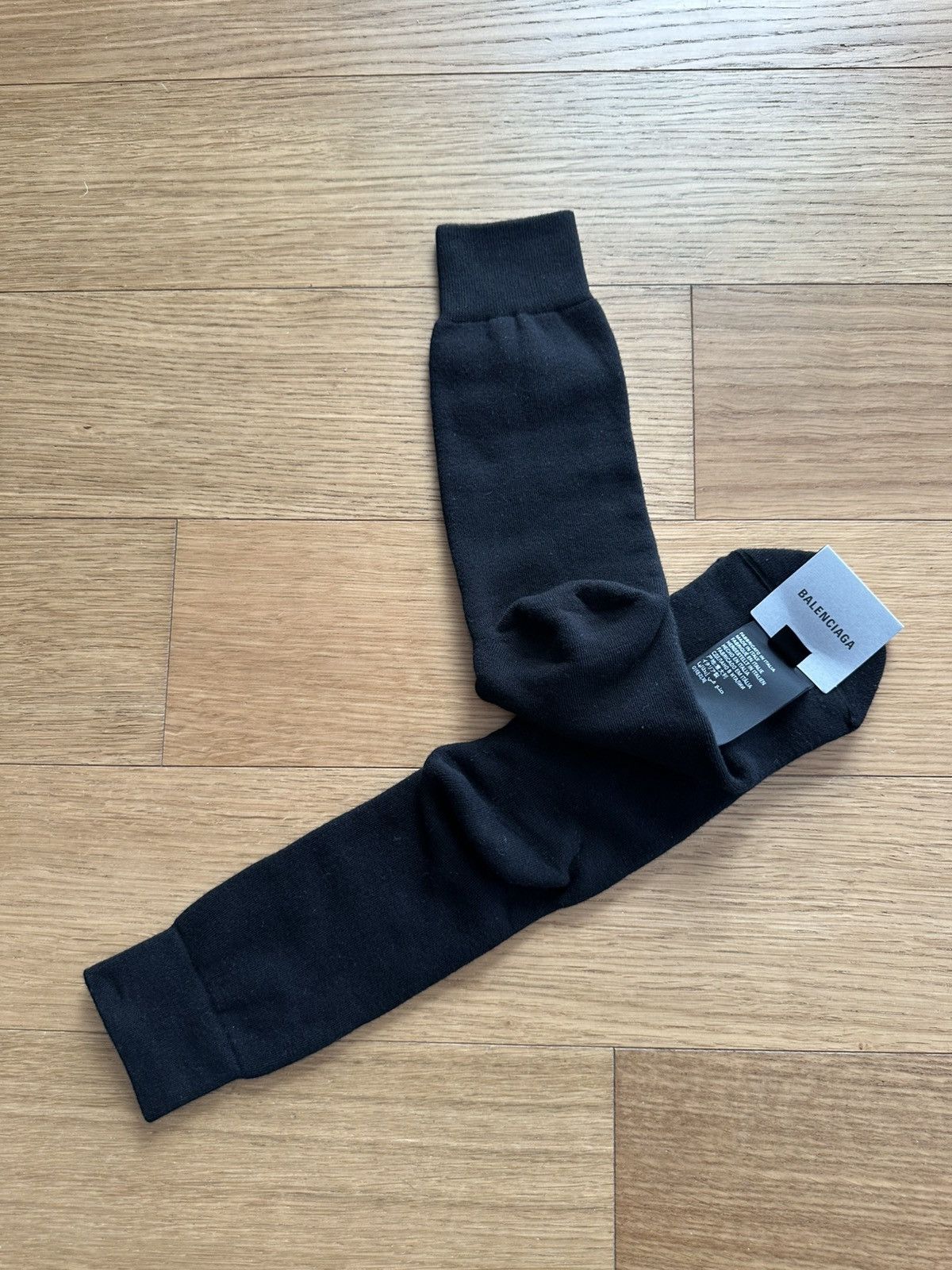 Balenciaga Men's Black Jacquard-Logo Motif Socks size L Size ONE SIZE - 2 Thumbnail