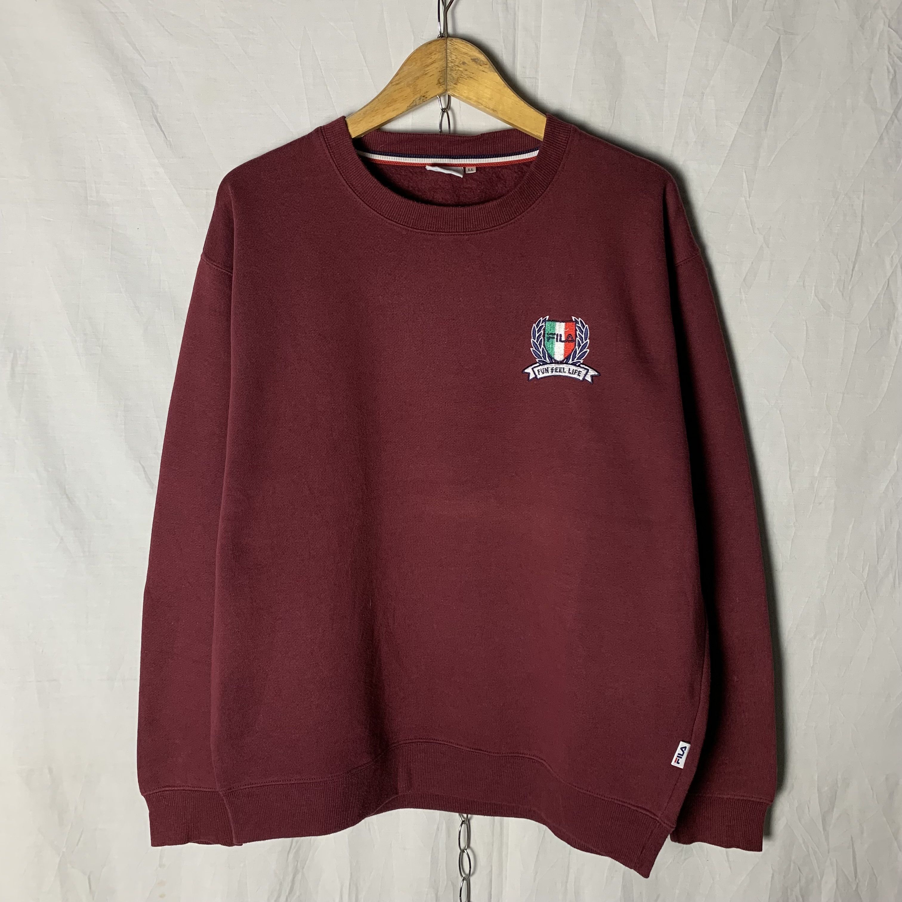 Fila Fila Burgundy Sweatshirt Crewneck Size US L / EU 52-54 / 3 - 2 Thumbnail