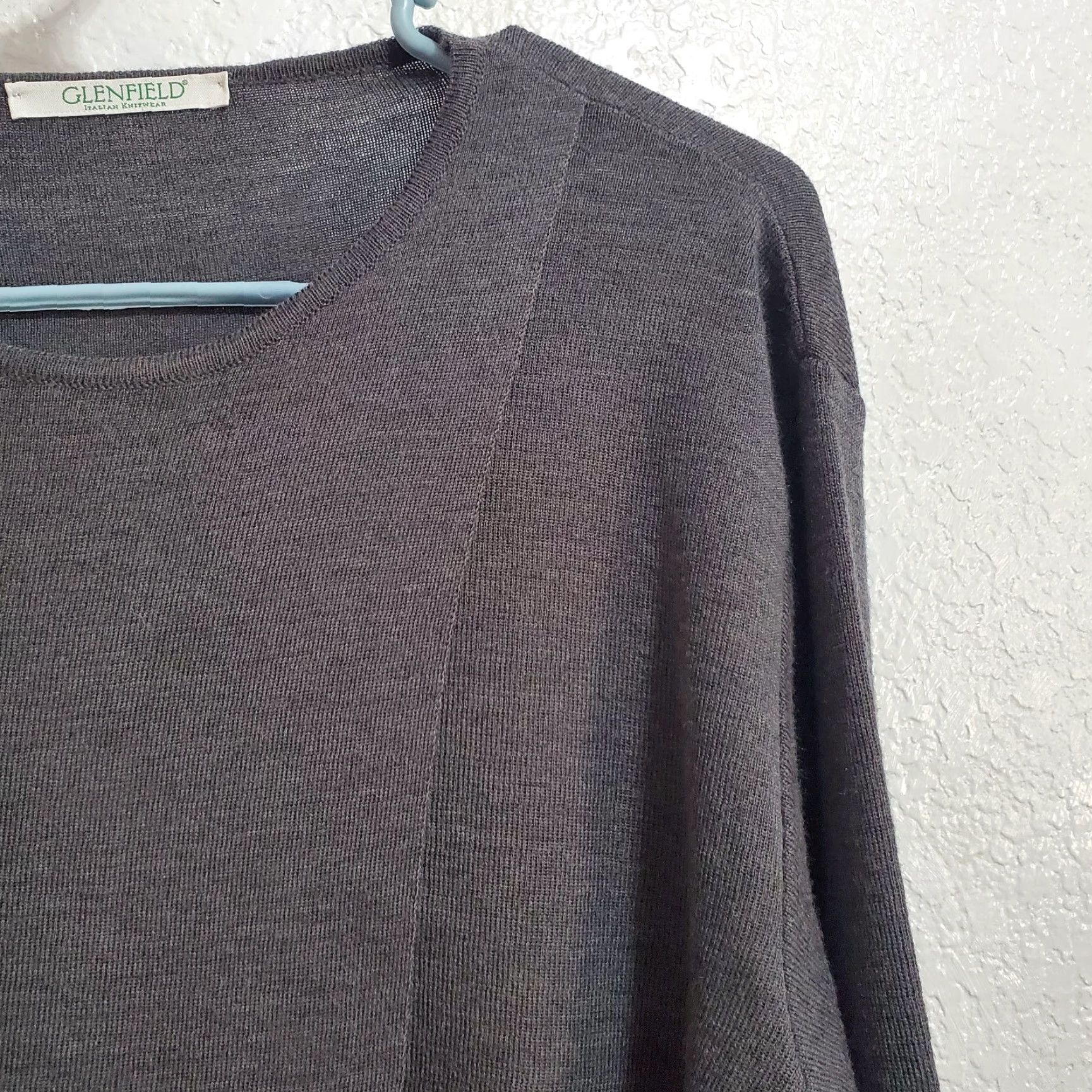 Vintage Glenfield Italian Knitwear Sweater Women M/L Gray Merino Wool Blend Draped Front Pullover Top Size M / US 6-8 / IT 42-44 - 6 Thumbnail