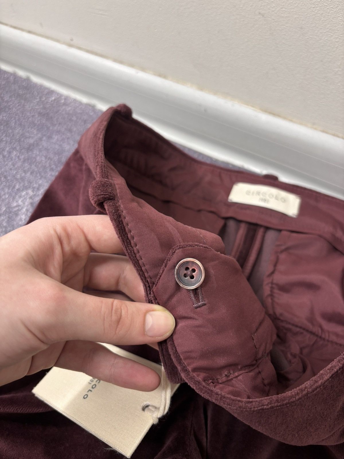 Circolo 1901 Circolo 1901 Women’s NWT Dark Burgundy Velour Chino Pants Size 27" / US 4 / IT 40 - 10 Thumbnail