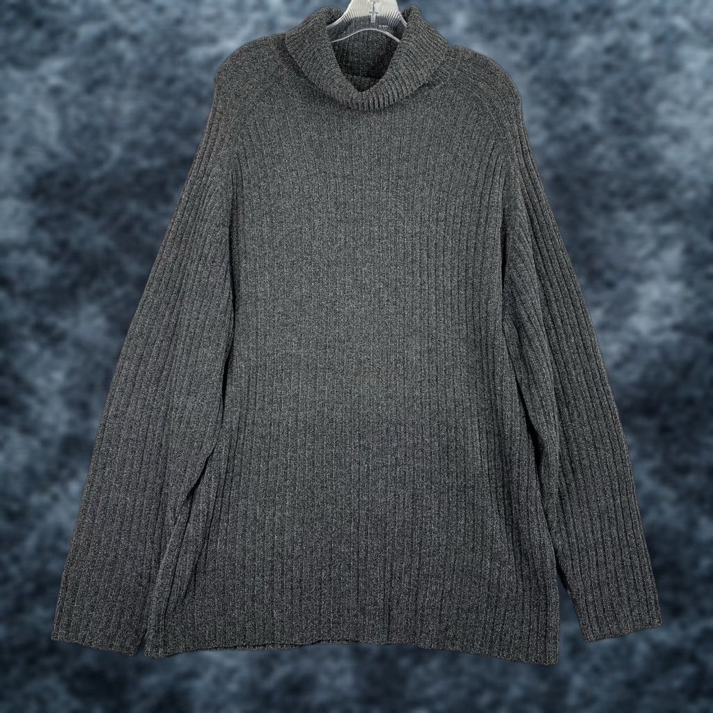 Vintage Giasone Sweater Womens XL Gray Cable Knit Tunic Turtleneck Long Sleeve Classic Size XL / US 12-14 / IT 48-50 - 1 Thumbnail