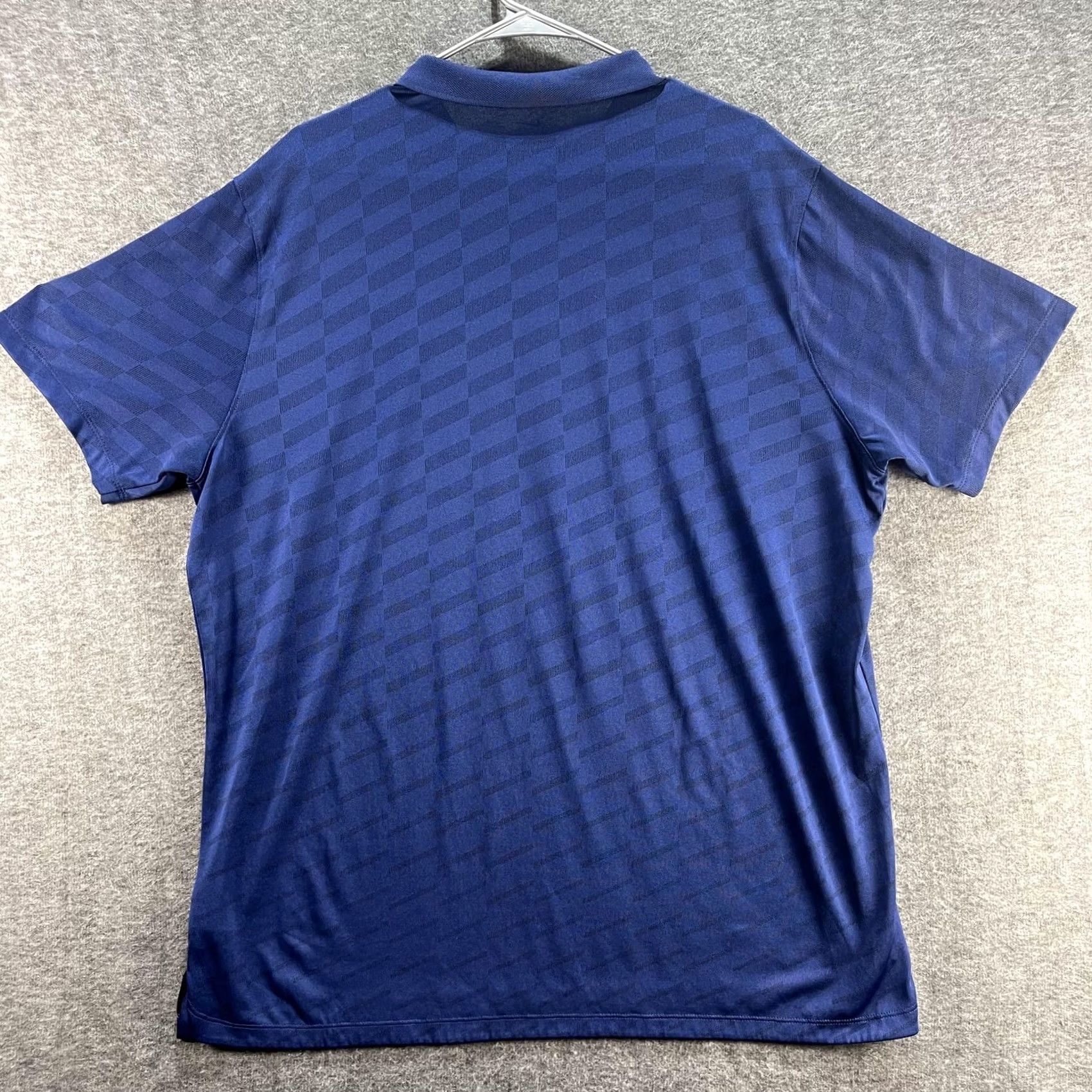 Nike Nike Dri-FIT Polo Shirt Mens XL Blue Standard Fit Tonal Check Golf Swoosh Sport Size US XL / EU 56 / 4 - 3 Thumbnail