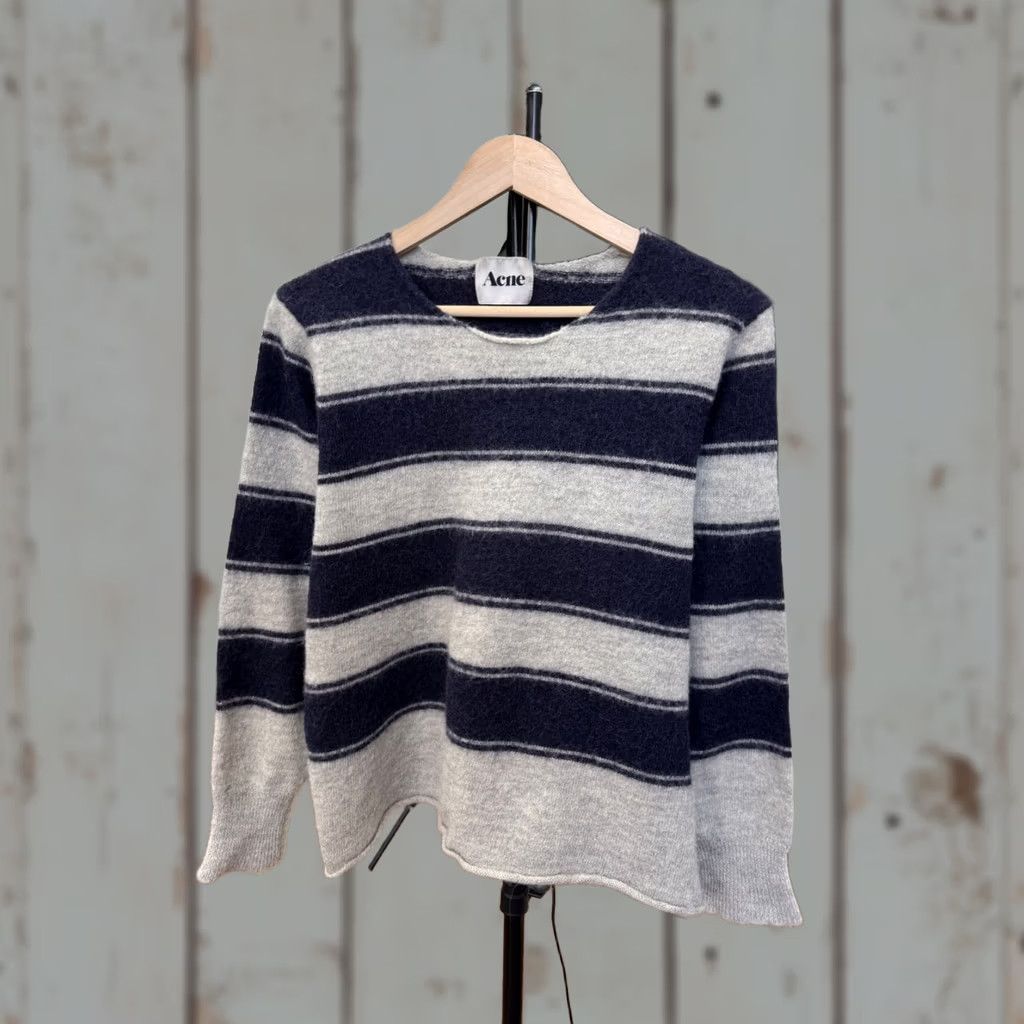 Acne Studios Y2K Acne Studios Alpaca Wool Striped Sweater Navy LIMA AW11 XL Multicolor Womens Pullover Knit Shirt Size XL / US 12-14 / IT 48-50 - 1 Thumbnail