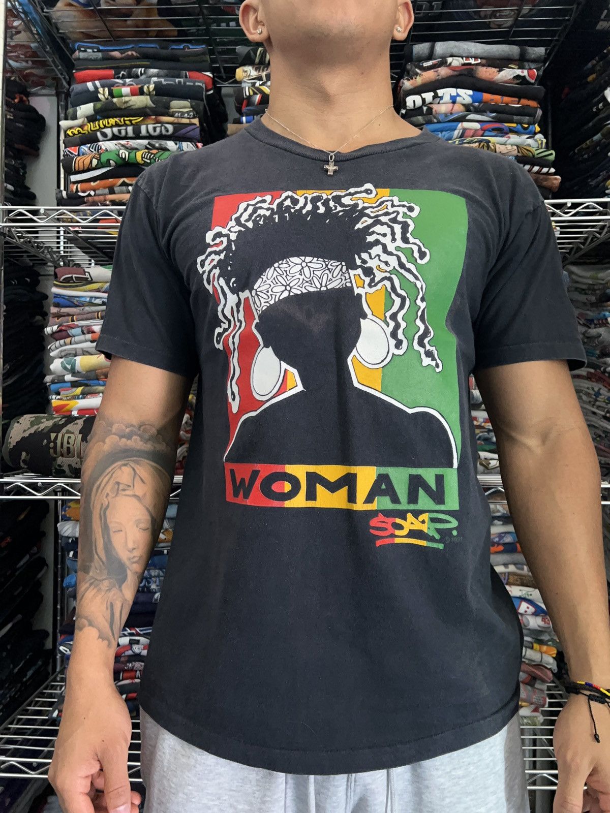 Rap Tees 1991 Soap Woman Reggae Rastaffarian Rapp Style Hip Hop Wear Size US L / EU 52-54 / 3 - 2 Thumbnail