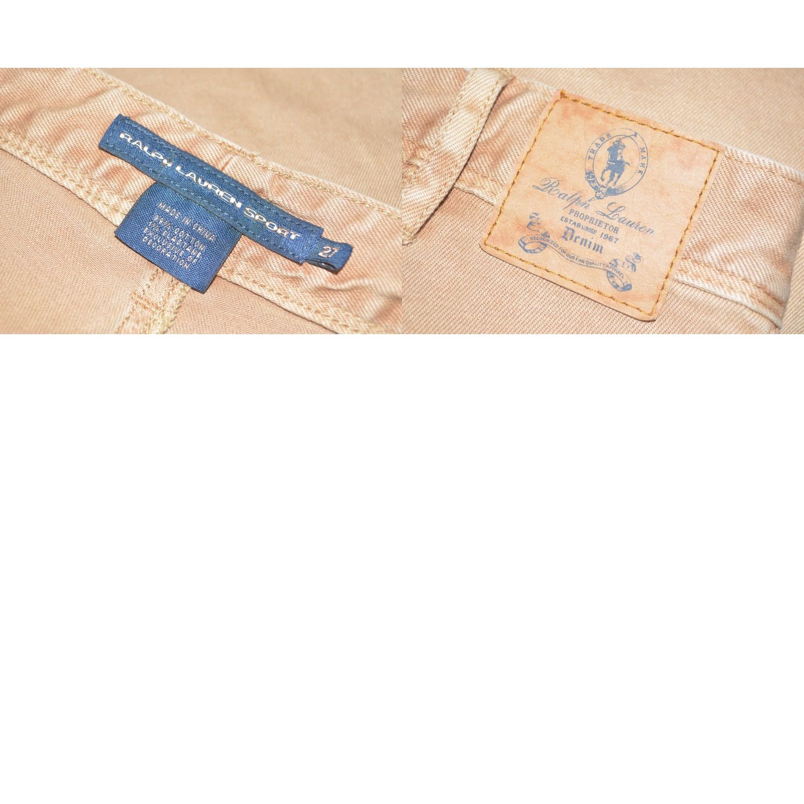 Polo Ralph Lauren Ralph Lauren Sport Equestrian Pants Beige Peach Knee Patch Zip Pocket 27 Women Regular Trousers Size 27" / US 4 / IT 40 - 8 Thumbnail
