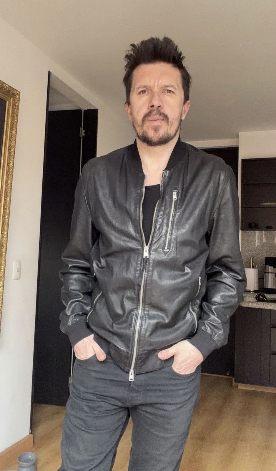 Allsaints AllSaints Kino Sheepskin Leather Bomber Jacket Size Large Size US L / EU 52-54 / 3 - 2 Thumbnail